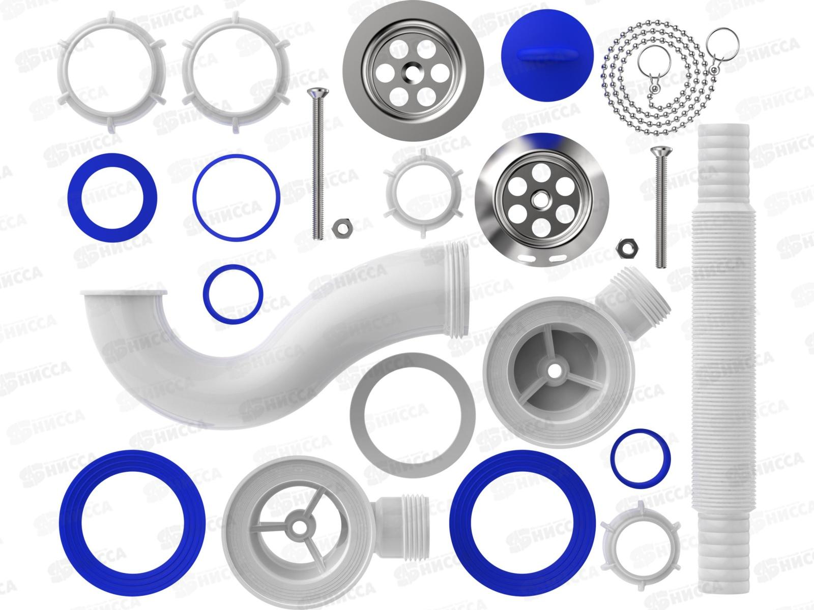 Сифон для ванны с выпуском и переливом с гт 40х40/50, V110 *45