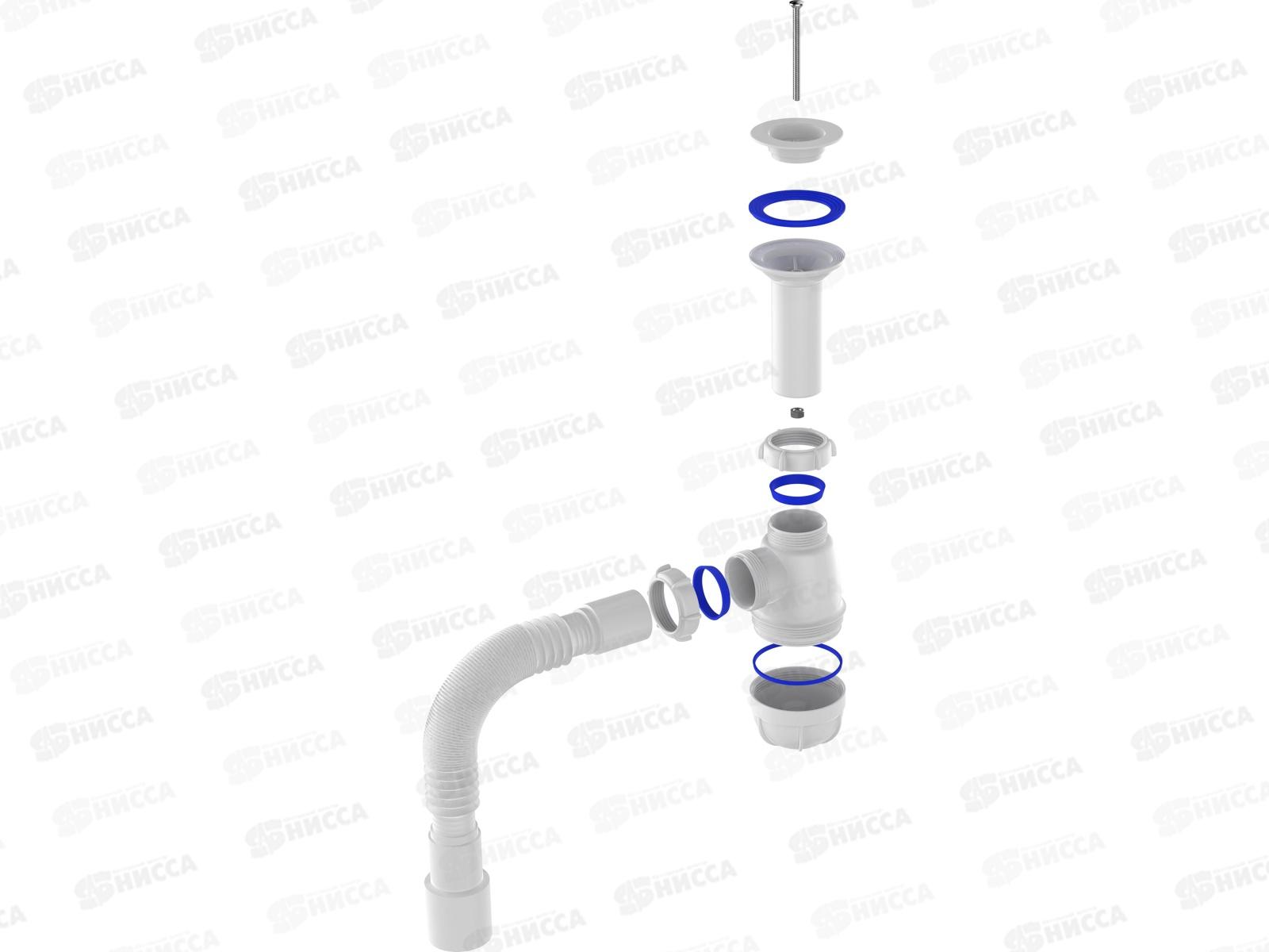 Сифон для кухни 1 1/2&quot х 40 удлин.горловина с гиб.трубой, PB0515 *30