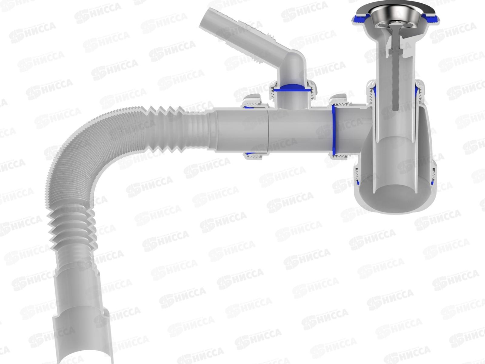 Сифон для умывальника 1 1/4&quotх40 удлиненной горловиной с металлической решоткой 40х40/50, S2045  *30