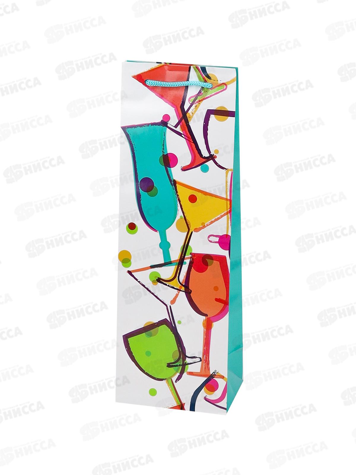 Пакет подарочный MI 12х36х8,5см Bottle Бокалы ПКП-9130