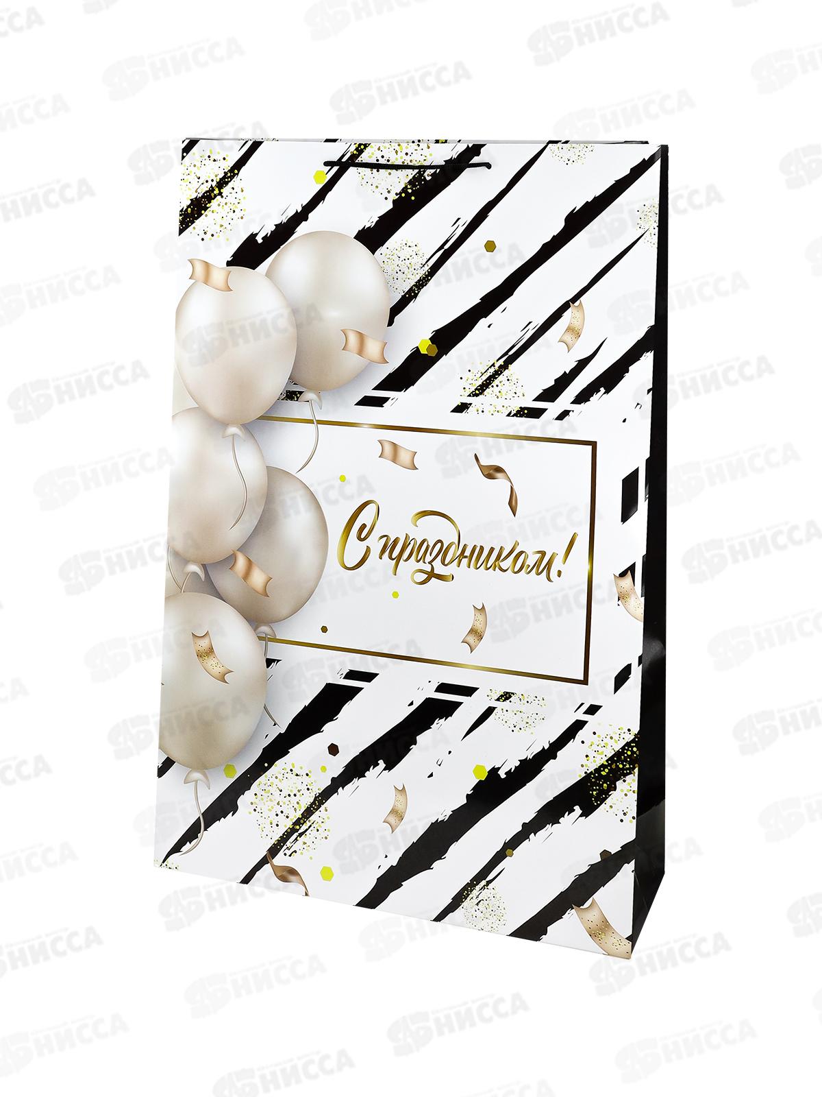 Пакет подарочный MI 50х72х16см Белые шары, ПКП-9142 *12