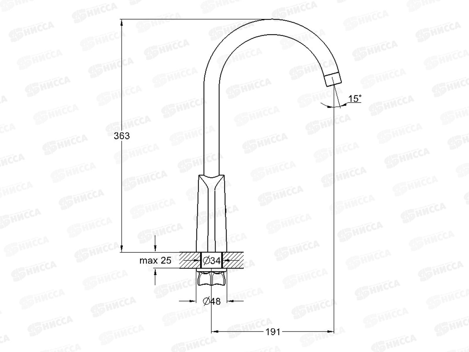 Смеситель д/кухни G.lauf d35, ZOK4-A036PW белый мат шар  *10