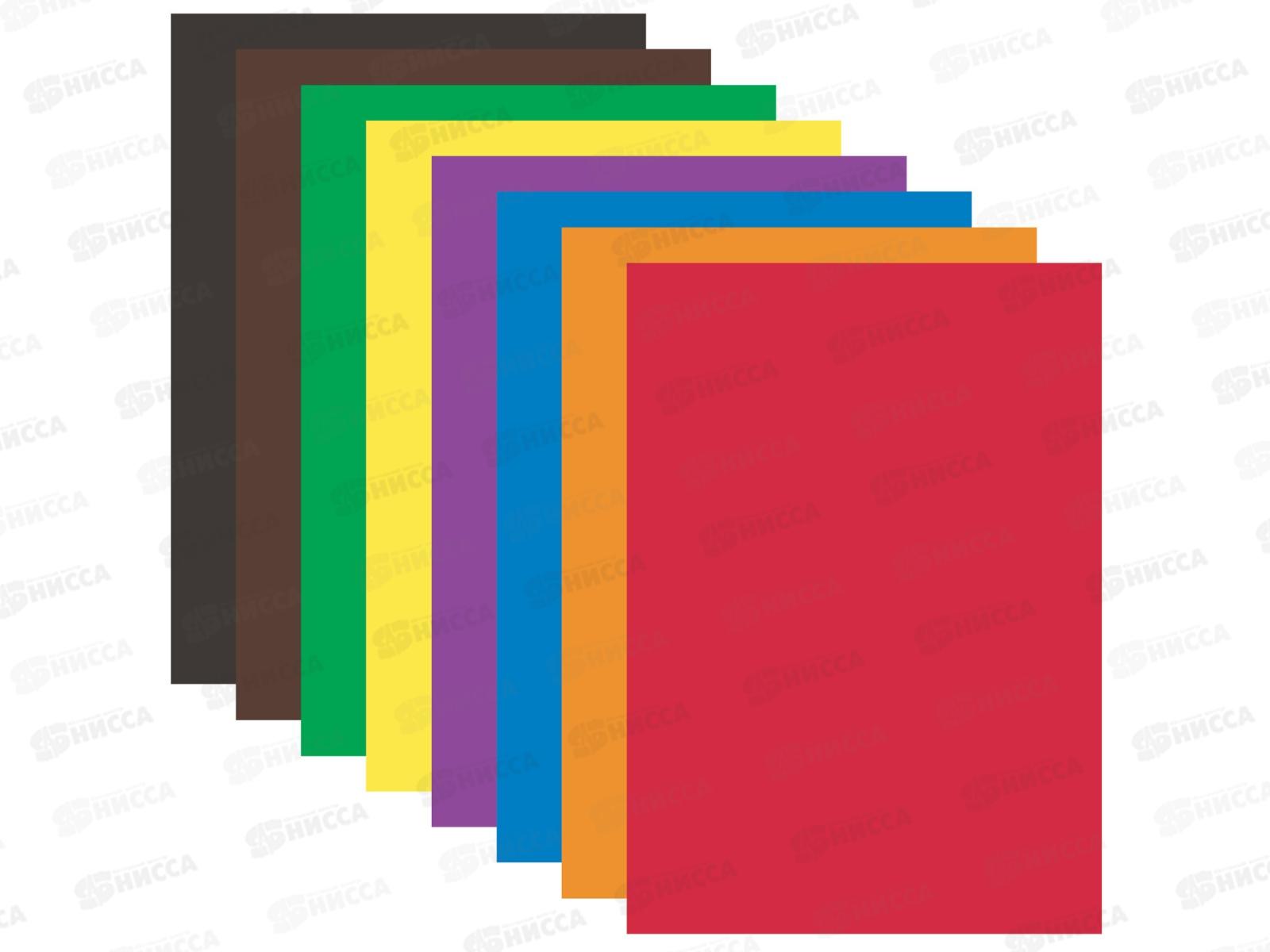 Цветная бум. А4 16/8цв Юнландия, Ассорти 129557 *80