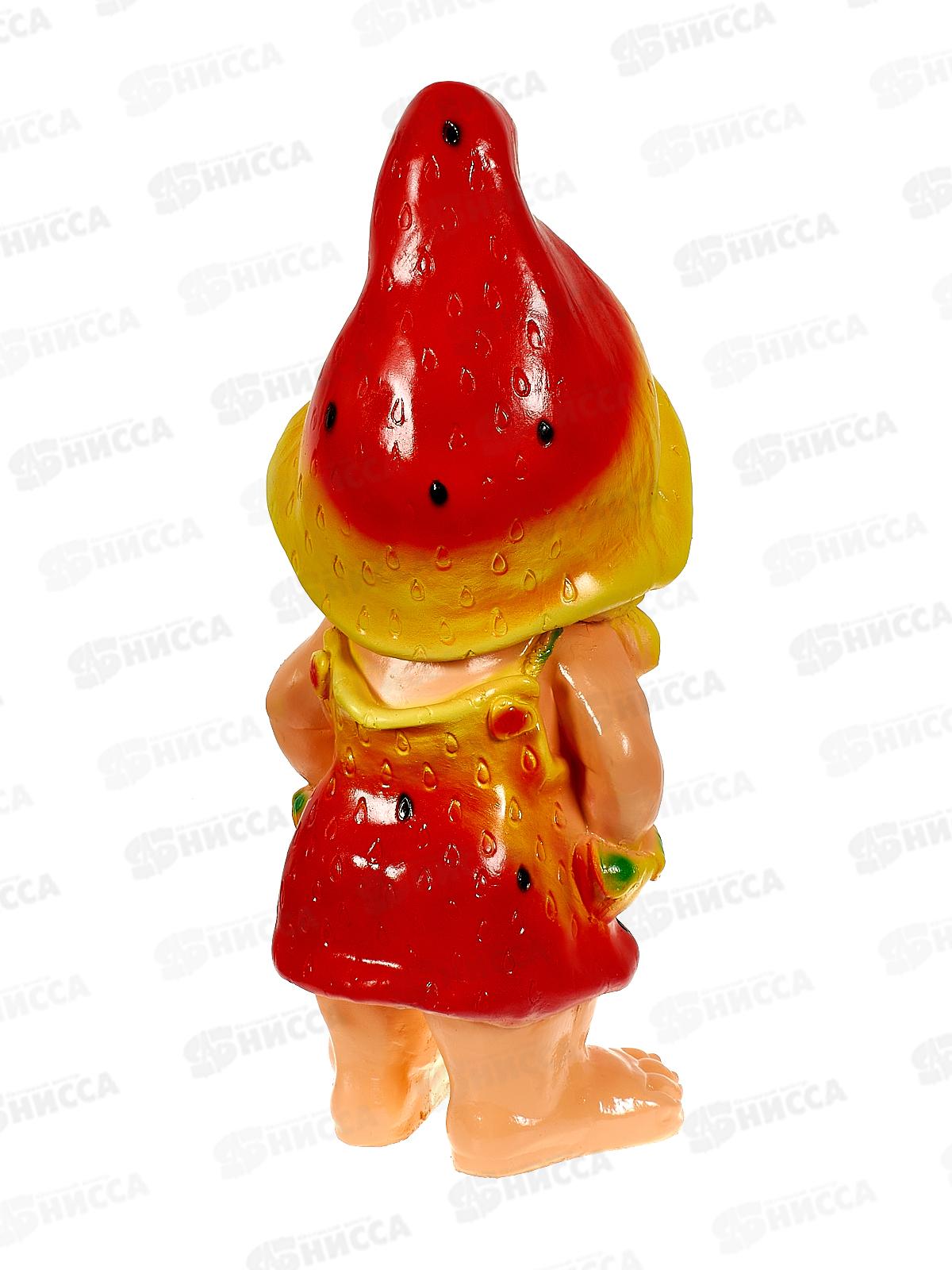 Фигура садовая из гипса &quotГном-Клубничка&quot (520*220мм) арт.132