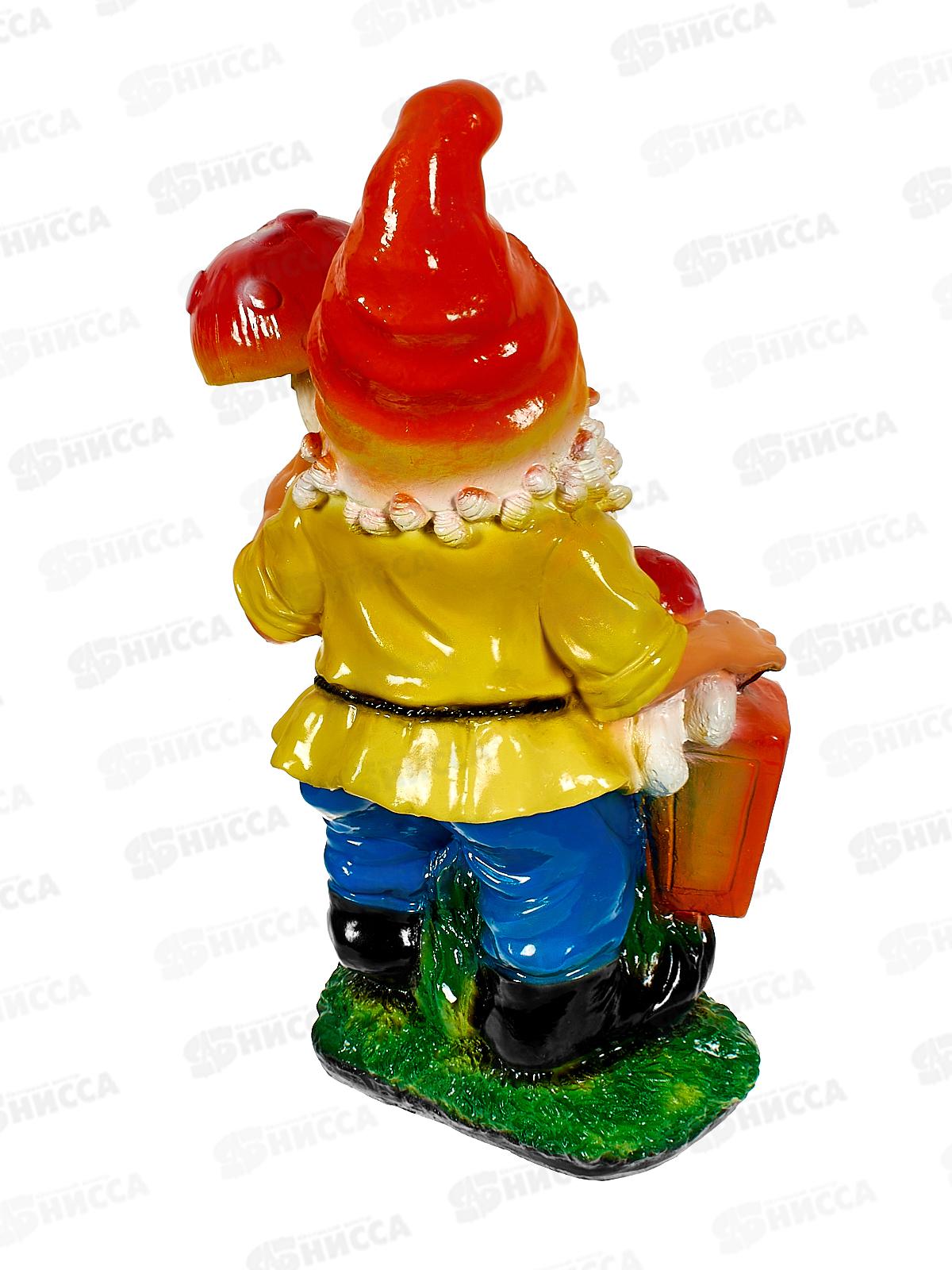 Фигура садовая из гипса &quotГном с грибом&quot большой (580*320мм) арт.211