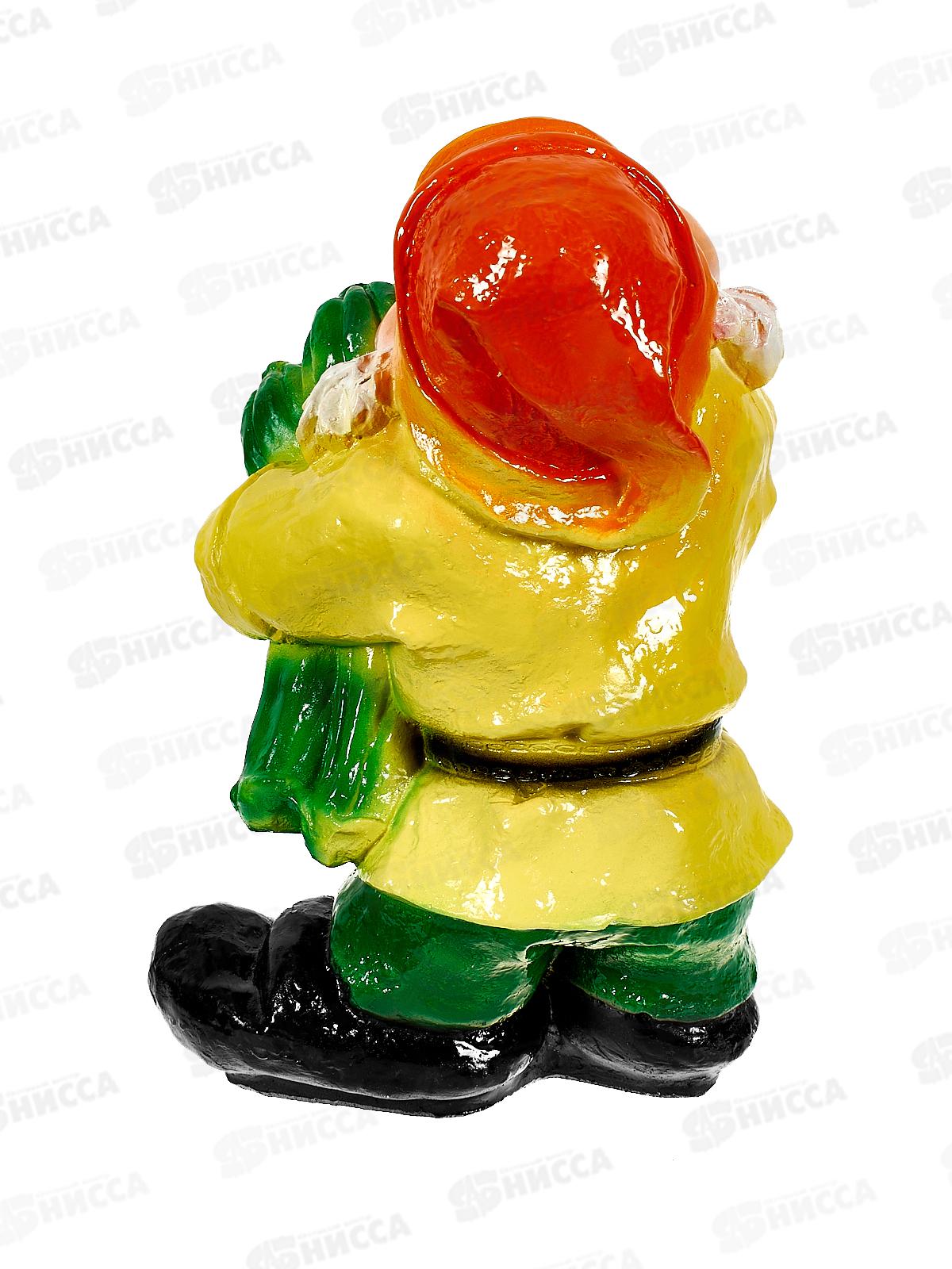 Фигура садовая из гипса &quotГном с кабачком&quot (240*360мм) арт.235