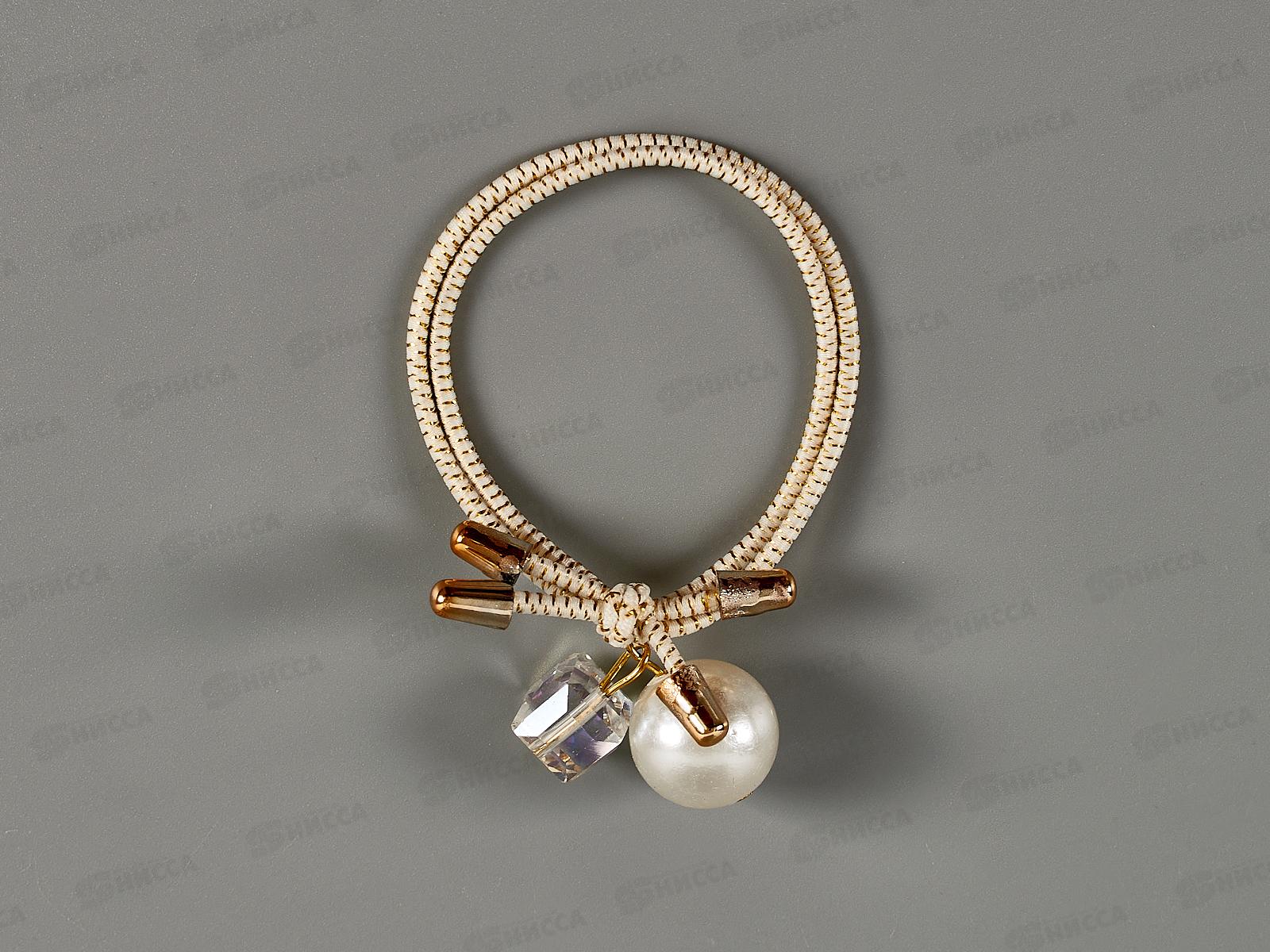 Резинка д/волос &quotГорный хрусталь&quot жемчуг люрекс №9811 (уп 4шт)