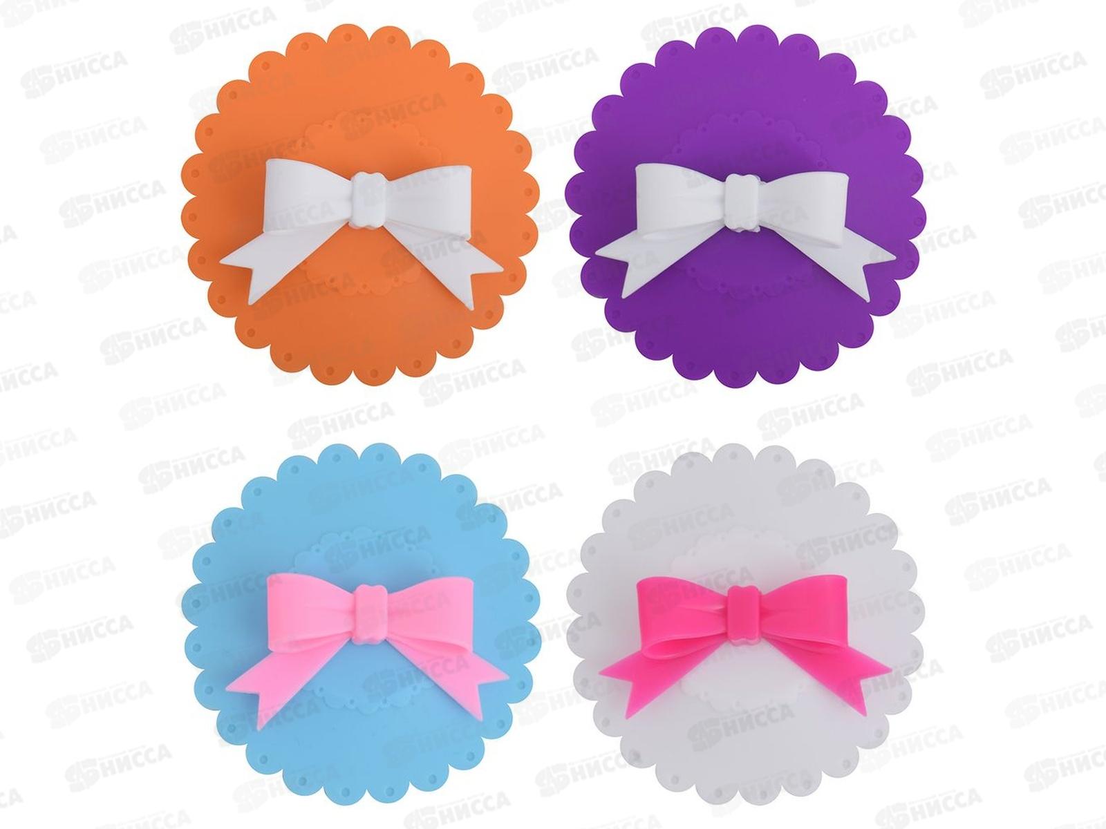 Крышка-присоска силиконовая для чашек и банок Бантик VL80-102