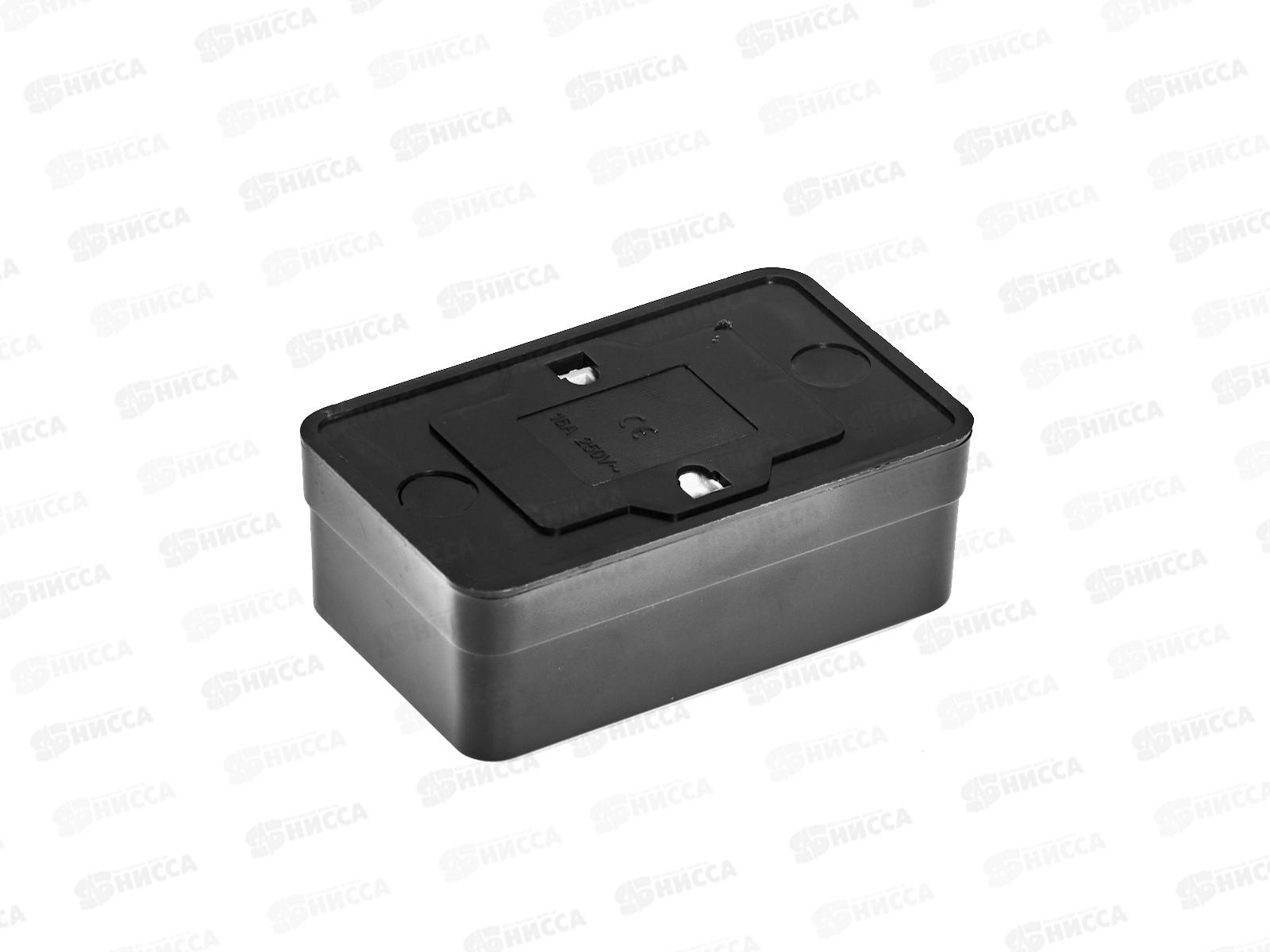 Розетка накл. BOLLETO двойная, с заземлением, черная, 7128 *10