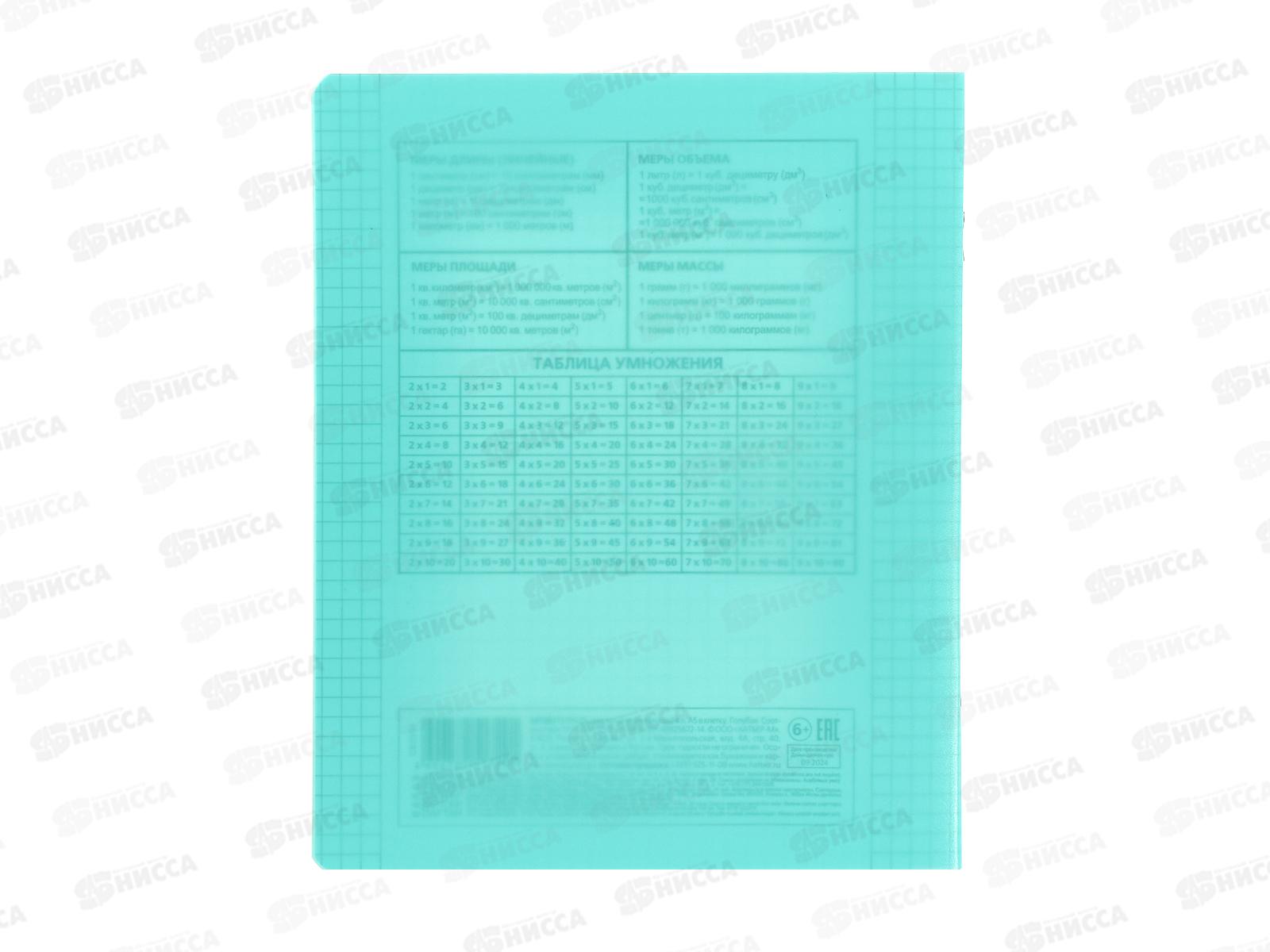 Тетрадь 24л кл. Hatber пластик.обл. скоба голубая, 083591 *10/100