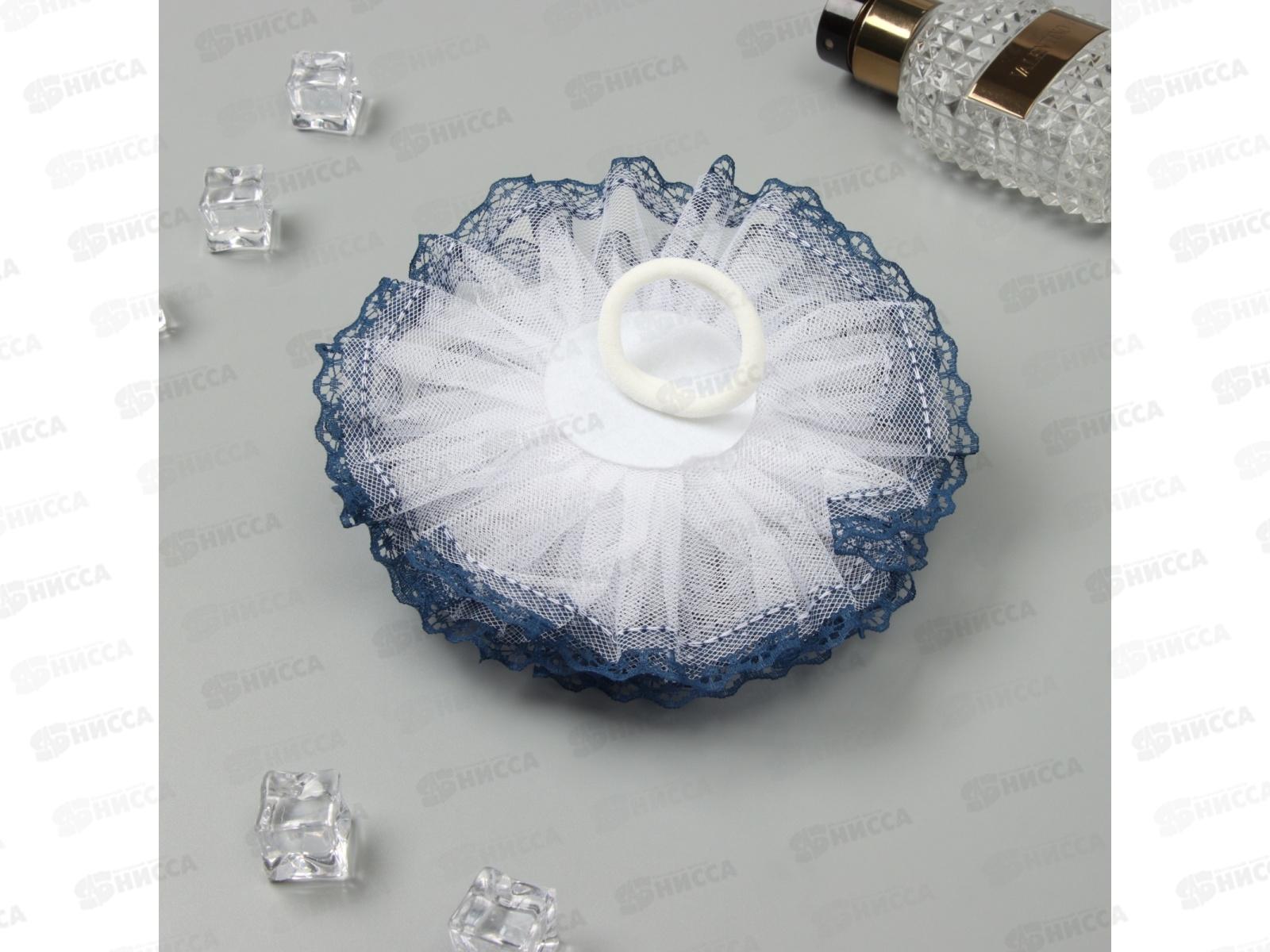 Резинка  д/в &quotШкольница&quot бант волна 15см сине-белый 10679911