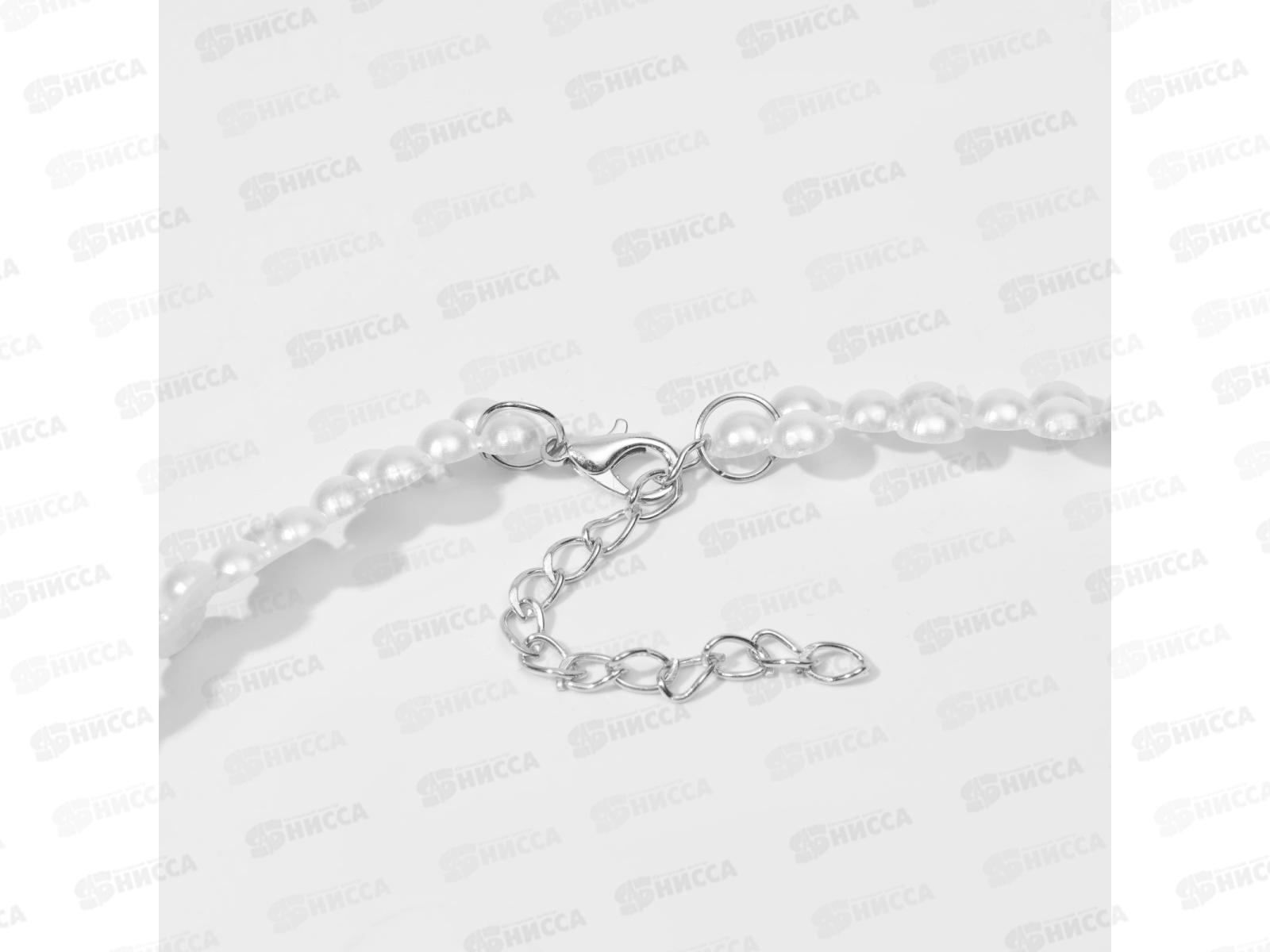 Чокер &quotЖемчуг&quot трио белый 35см 10227501