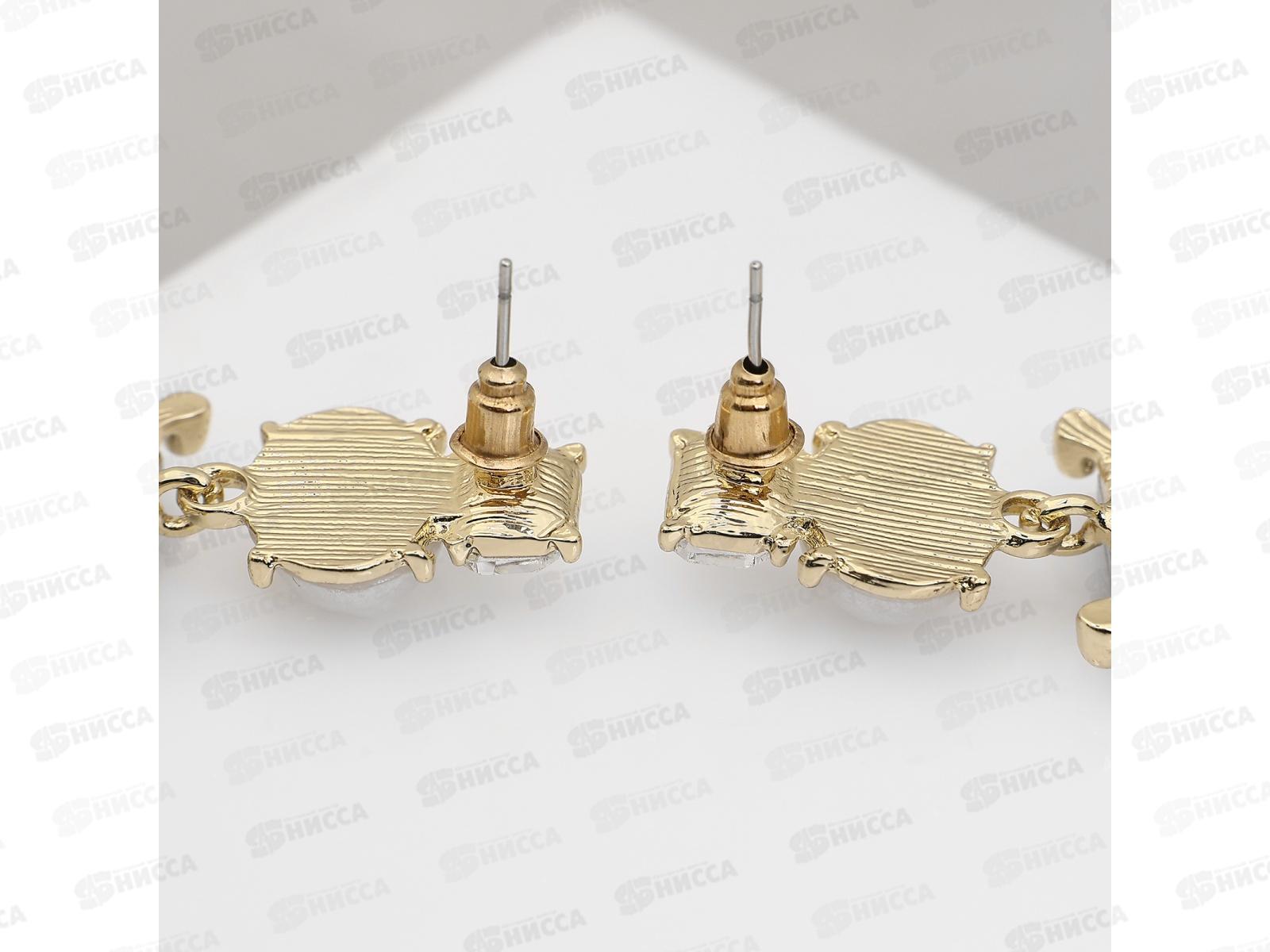 Серьги &quotБусина&quot графиня бело-серый 10470806