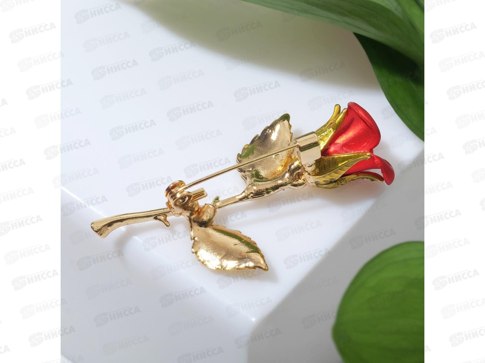 Брошь  &quotРоза&quot красно-зеленый 4570908
