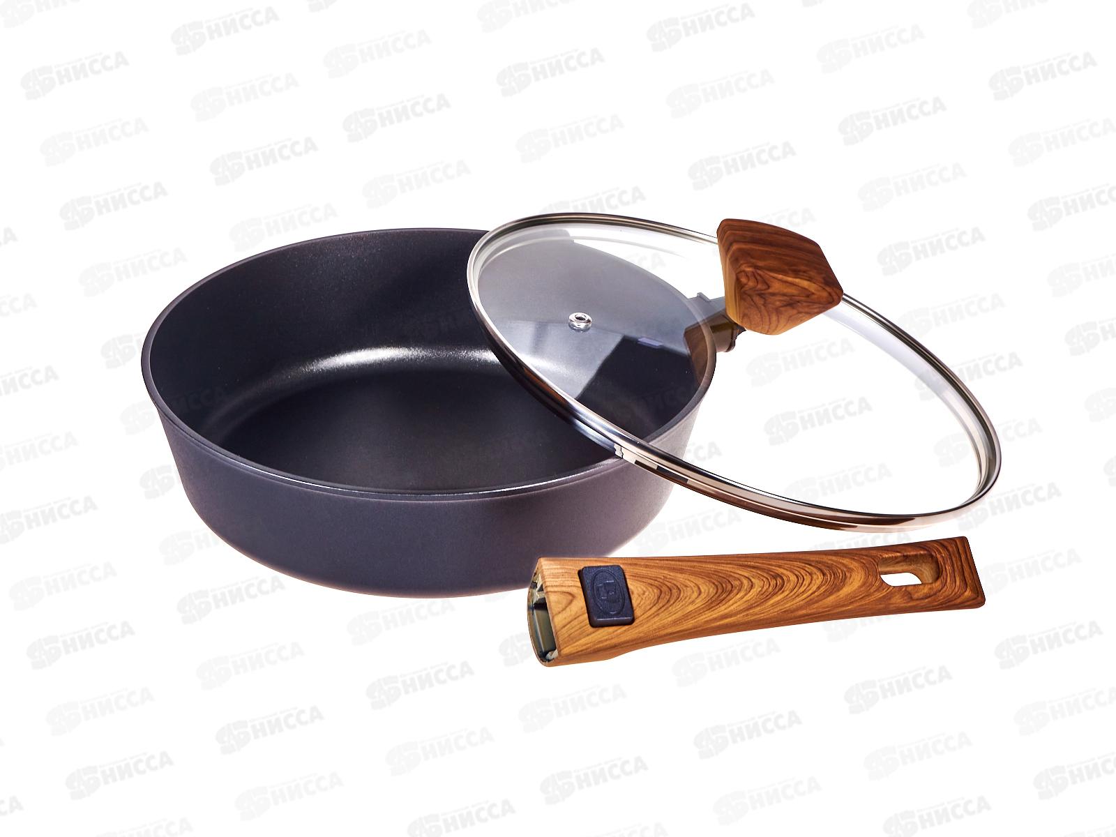 Сковорода Lara Киото LR01-194-24 24*6,5см индукция крышка съем ручка