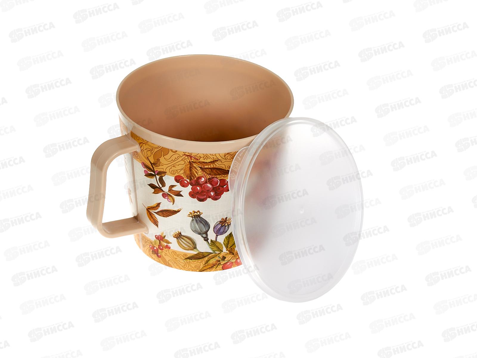 Контейнер-кружка 0,75л с/кр с декором Бежевый 222141827/09 *24