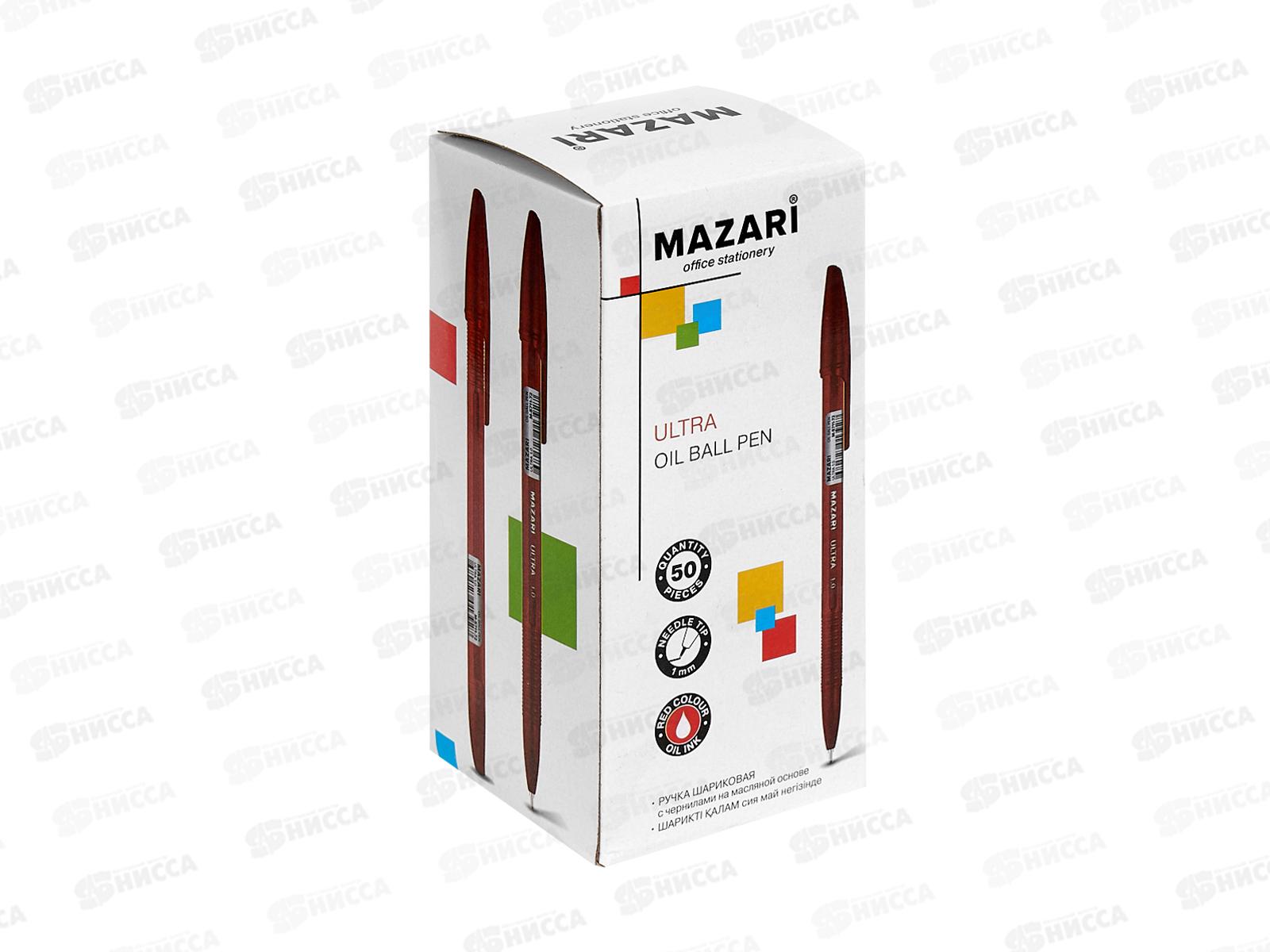 Ручка мас. MAZARI Ultra красная, игла, цв.корп., M-5711-72 *50