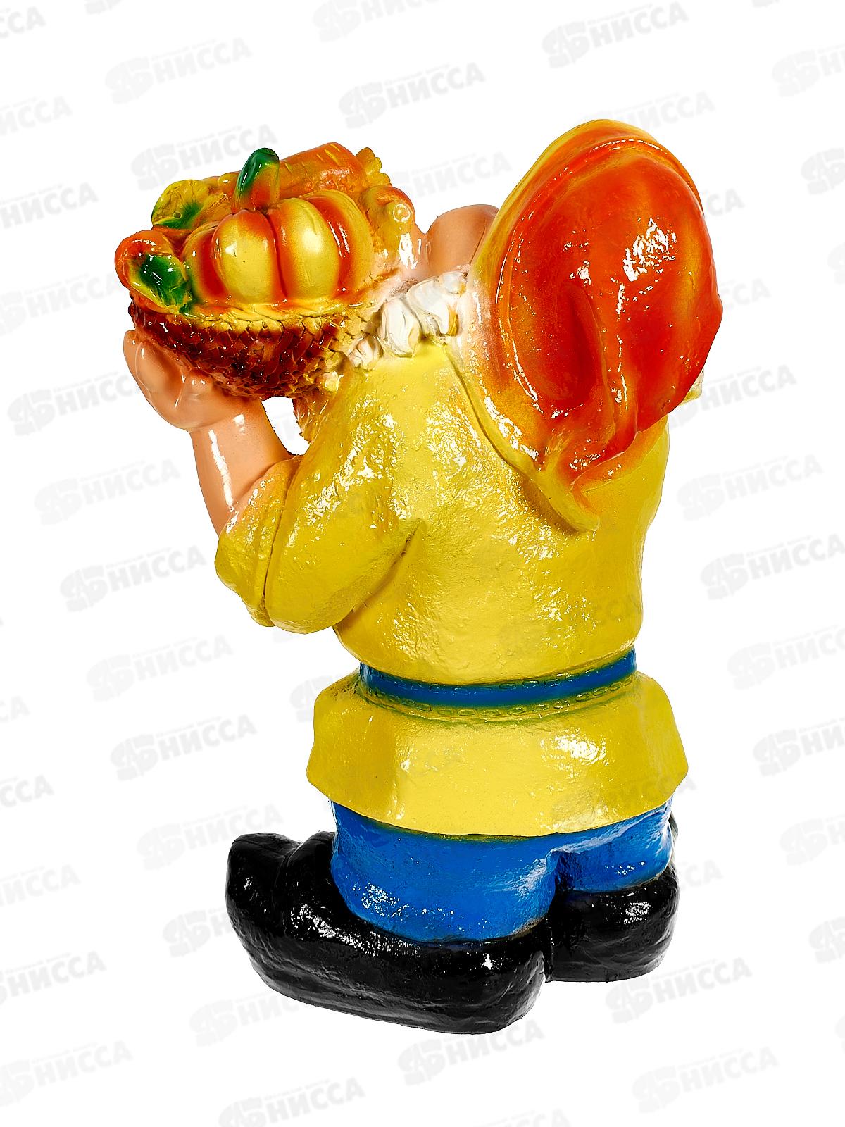 Фигура садовая из гипса &quotГном с овощами&quot (370*230мм) арт.123