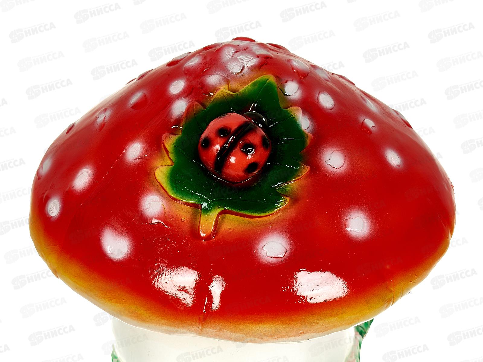 Фигура садовая из гипса &quotГриб с коровкой&quot (240*290мм) арт.340