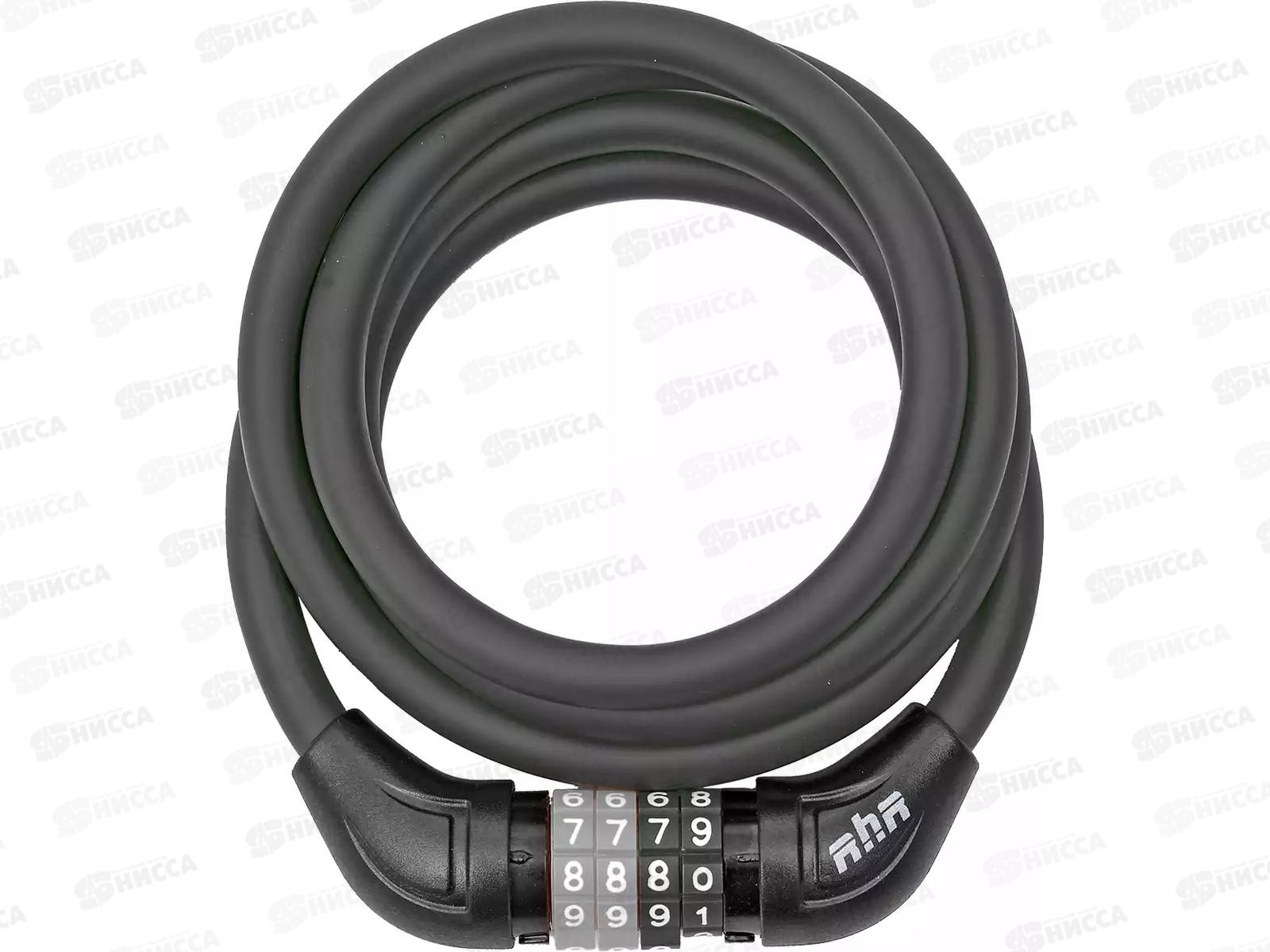 Замок велосипедный кодовый 10х1500мм черный RUSH HOUR,281577