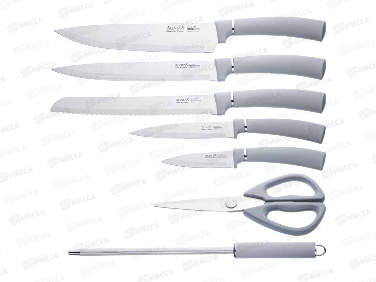 Набор ножей 8 предметов Agness НЖС на пласт подс вращ 911-761