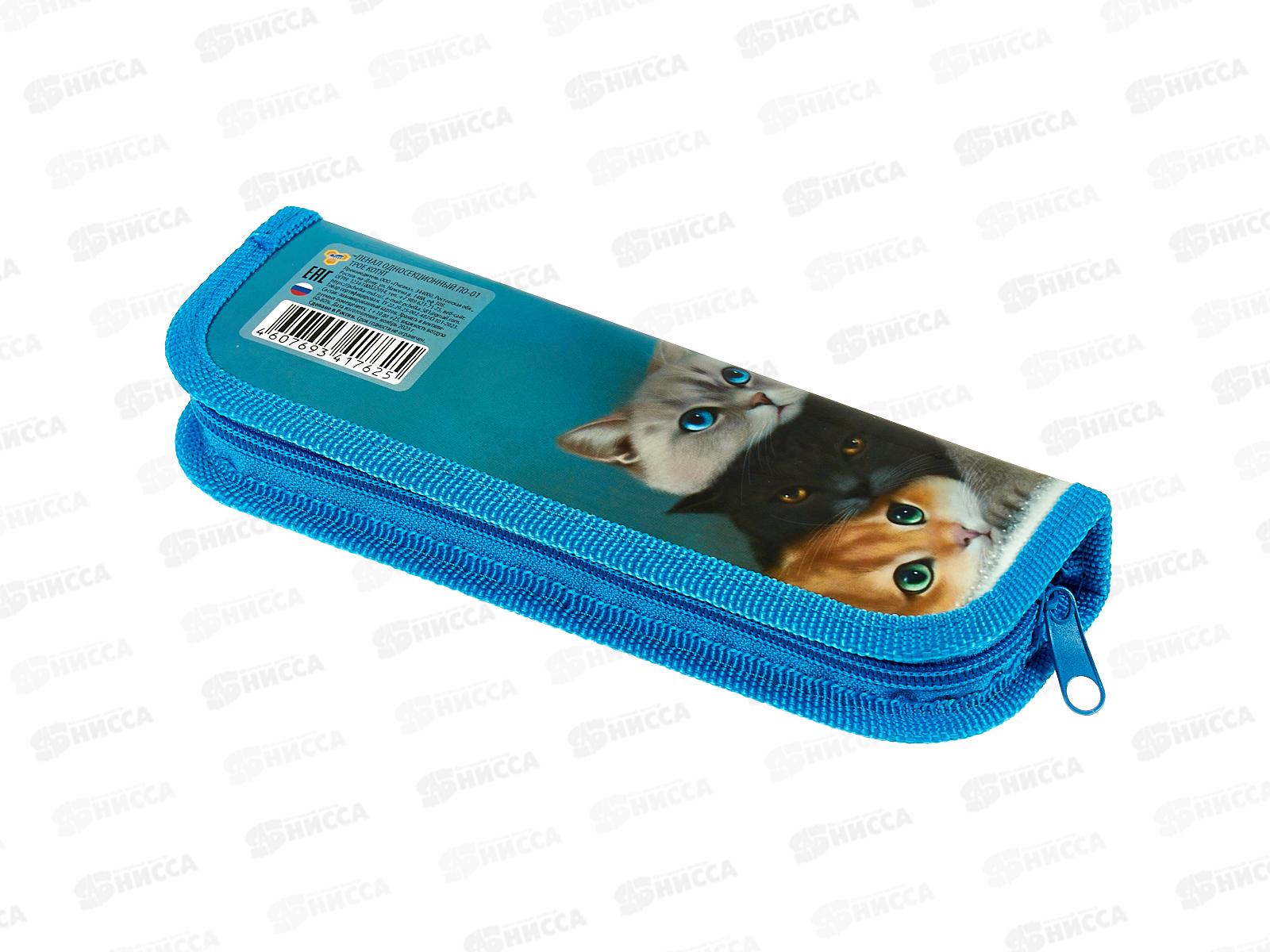 Пенал ПЧЕЛКА 1 отд. Трое котят 2023 190*65 ПО-01  *60