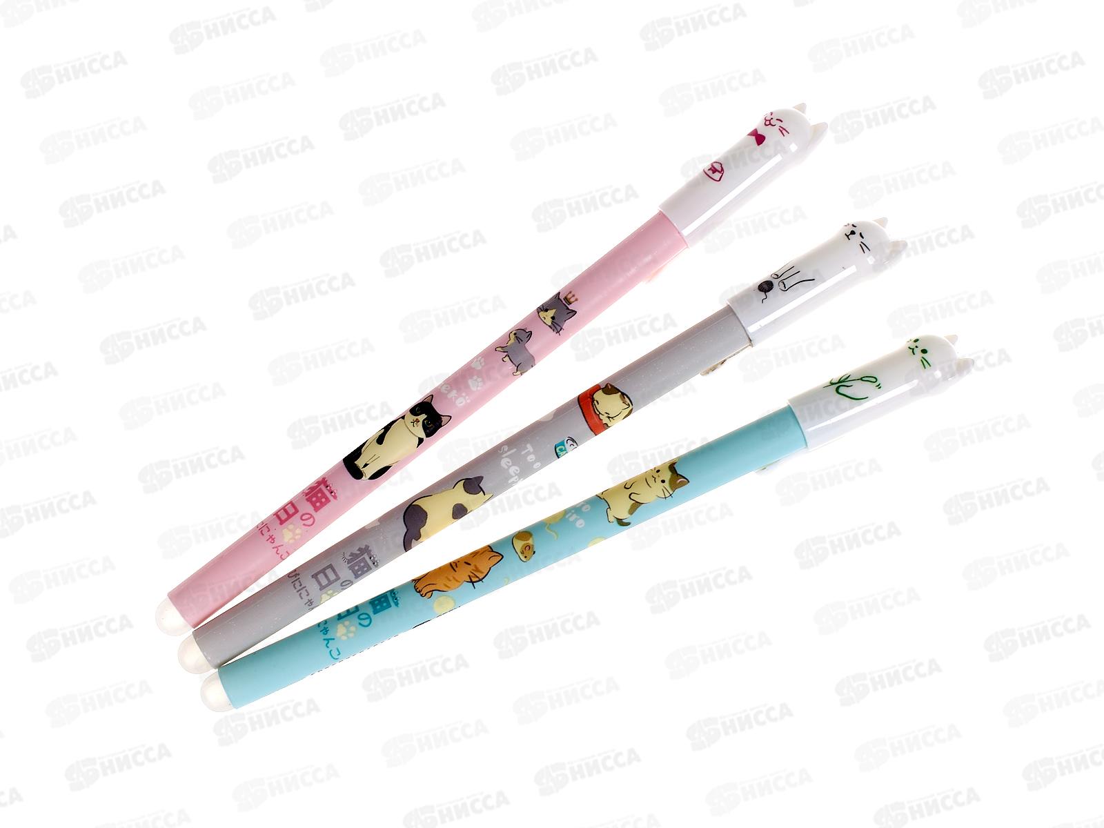 Ручка пишет-стирает BASIR Кошечки синяя, 0,35мм гель, К998  *12/144/576