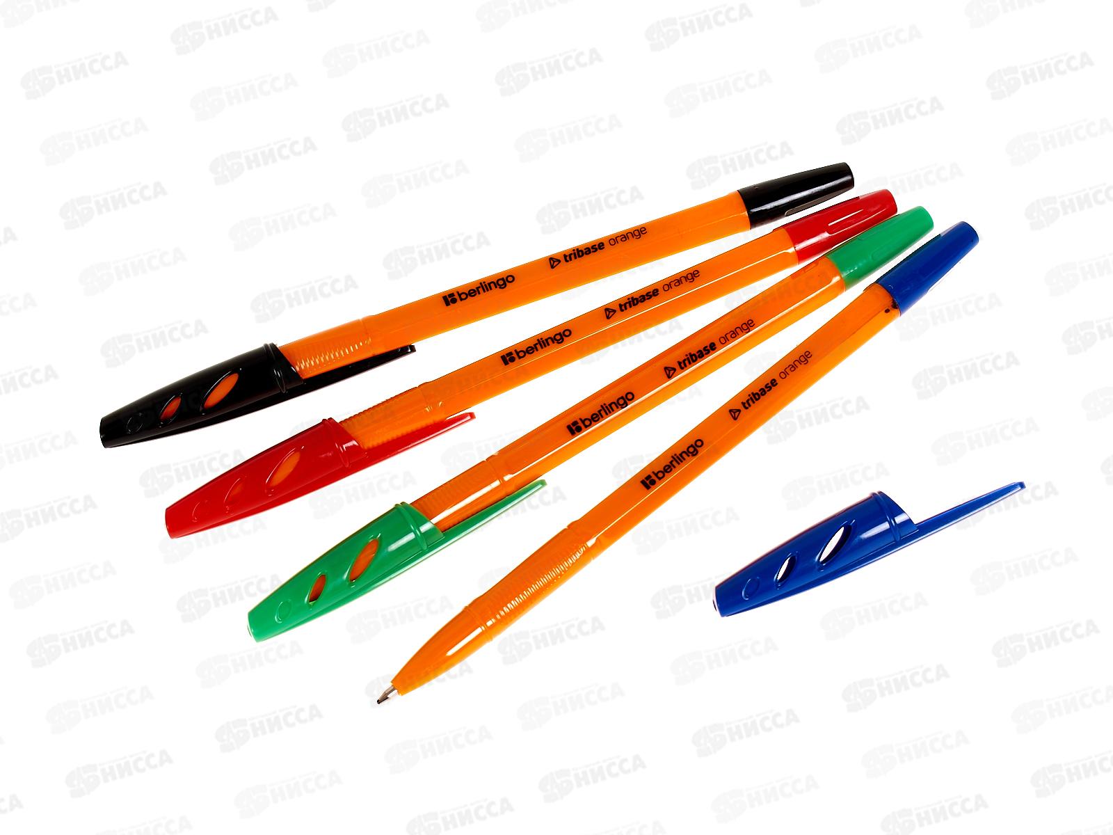 Ручки шар. BERLINGO  4цв., 1,0мм, Tribase orange 70104 *36