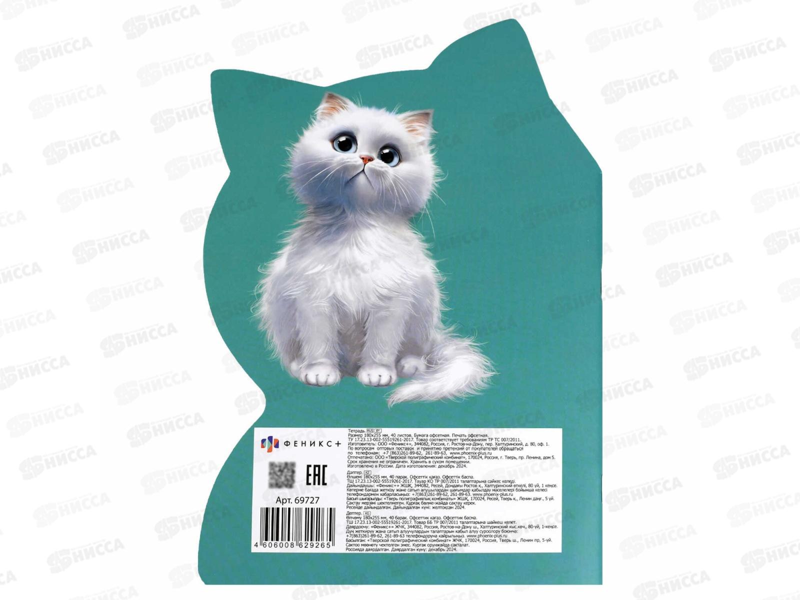 Тетрадь 40л кл. ФЕН Мечтающий кот, 69727 *25