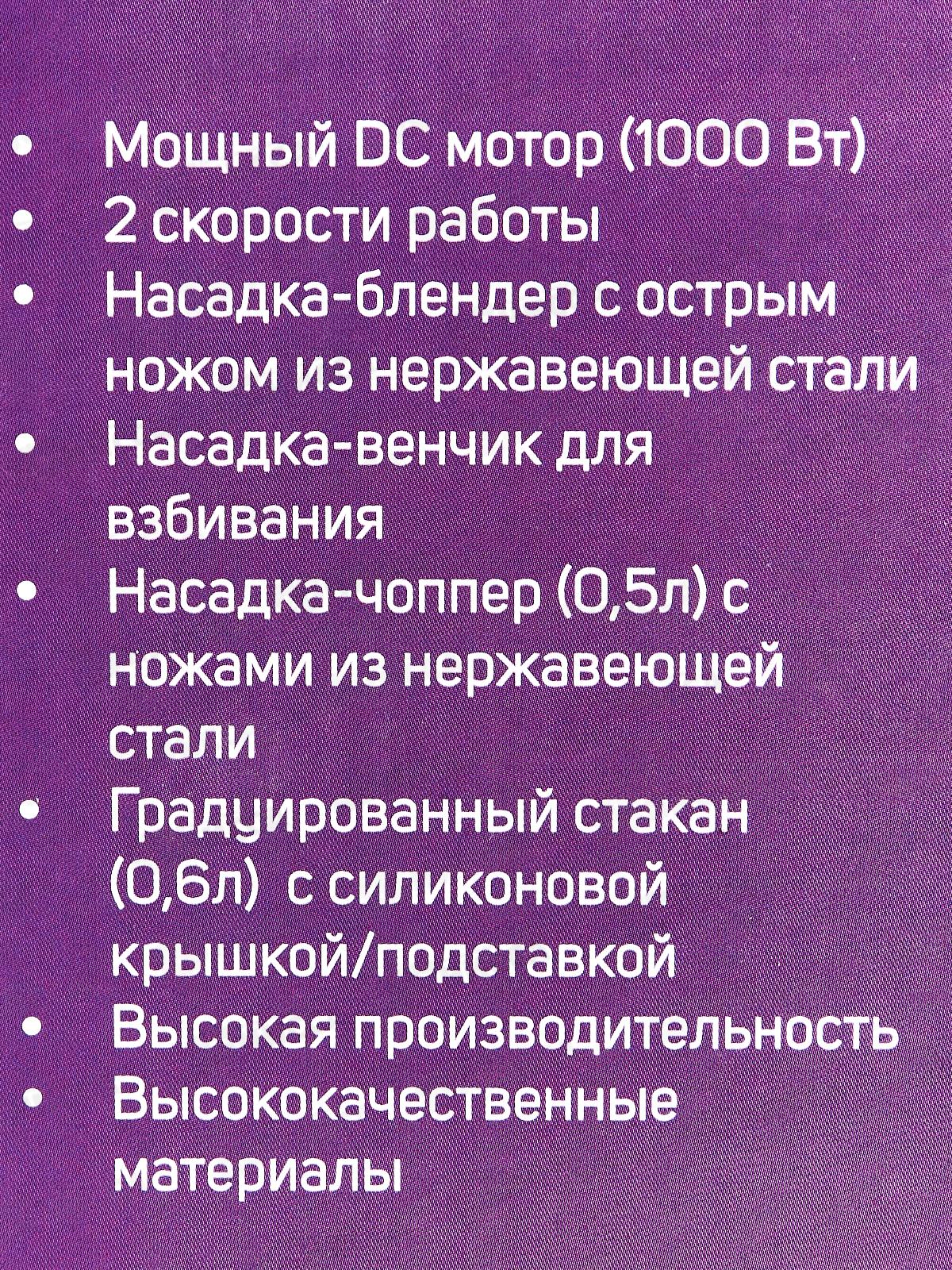 Блендер набор SA-6243SBK-1000 1000Вт  венчик стакан чоппер
