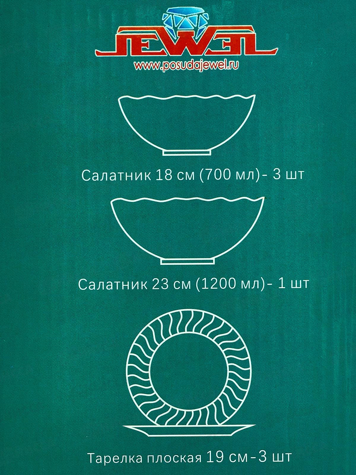 Набор столовый JEWEL Сорренто 7пред. (стеклокерамика) ПС00138-58 *6