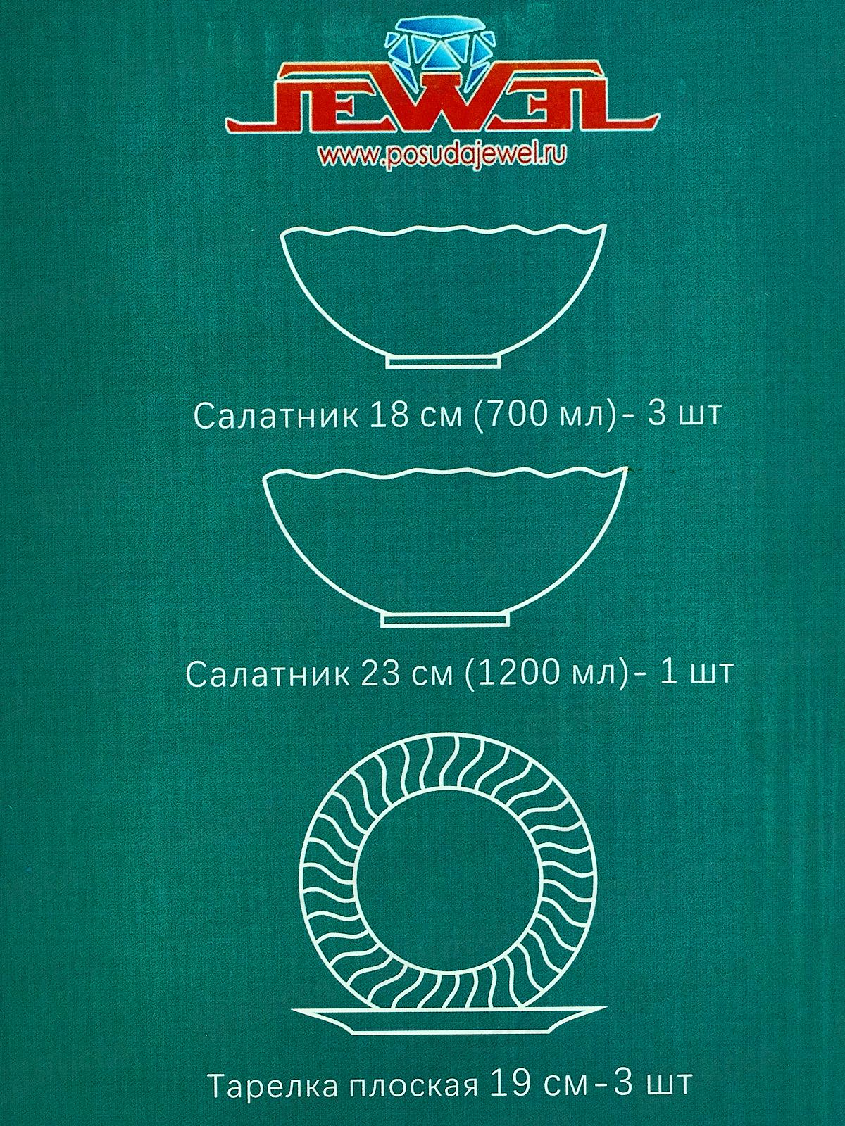 Набор столовый JEWEL Агата 7пред. (стеклокерамика) ПС00137-58