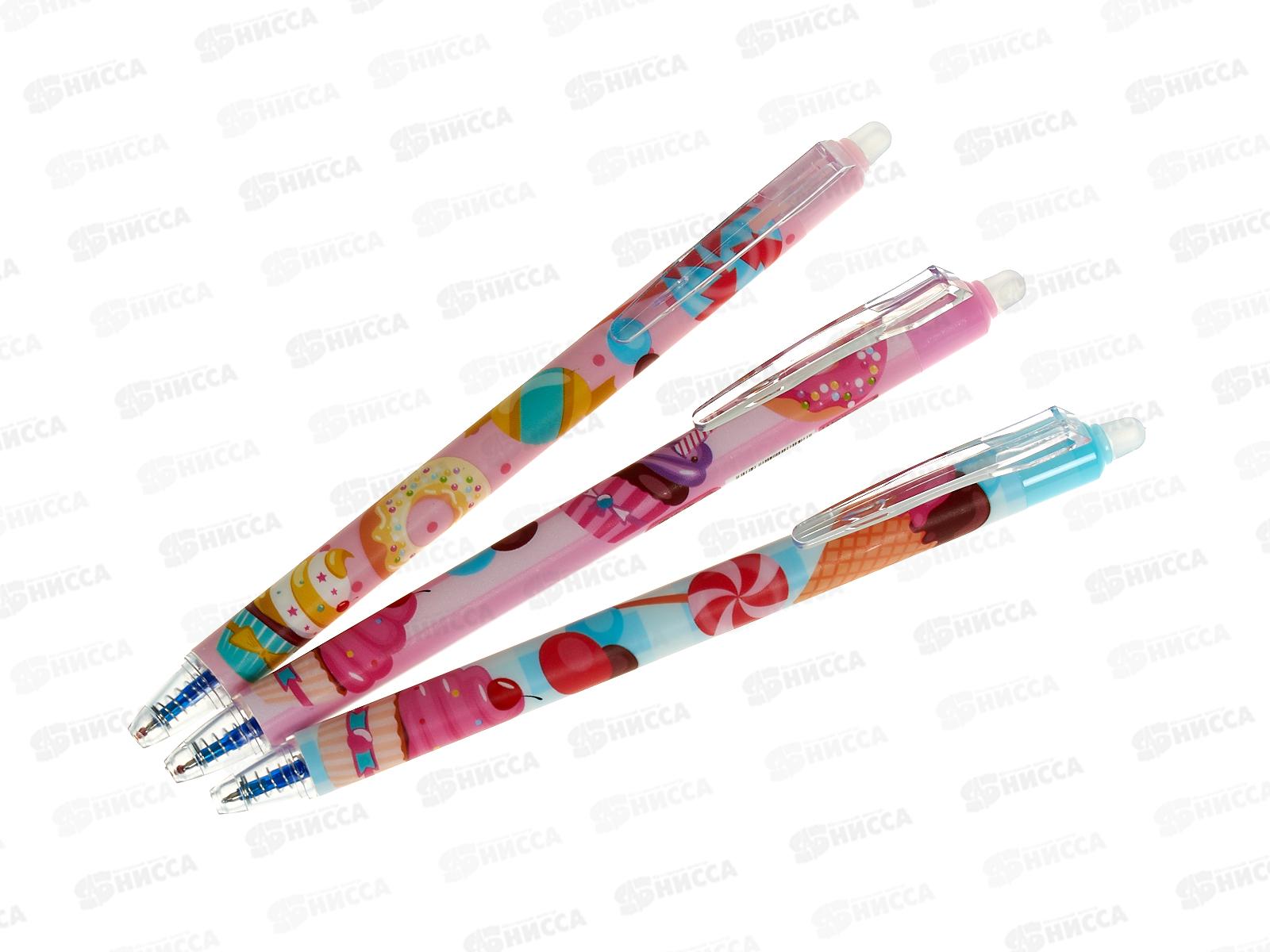 Ручка пишет-стирает Alingar &quotДесерты&quot, авт.синяя, 0,5мм,  AL11120 *6