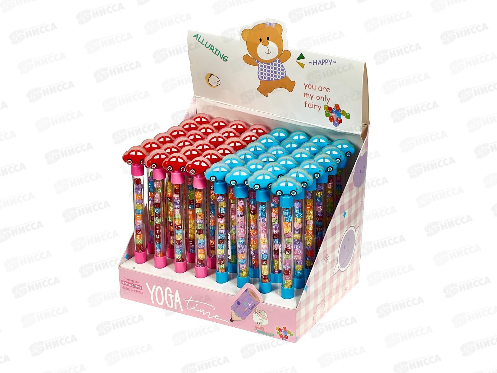 Ручка шар. Alingar &quotМашинки&quot 0.7мм синяя, пр.корпус с бус AL10636 *48