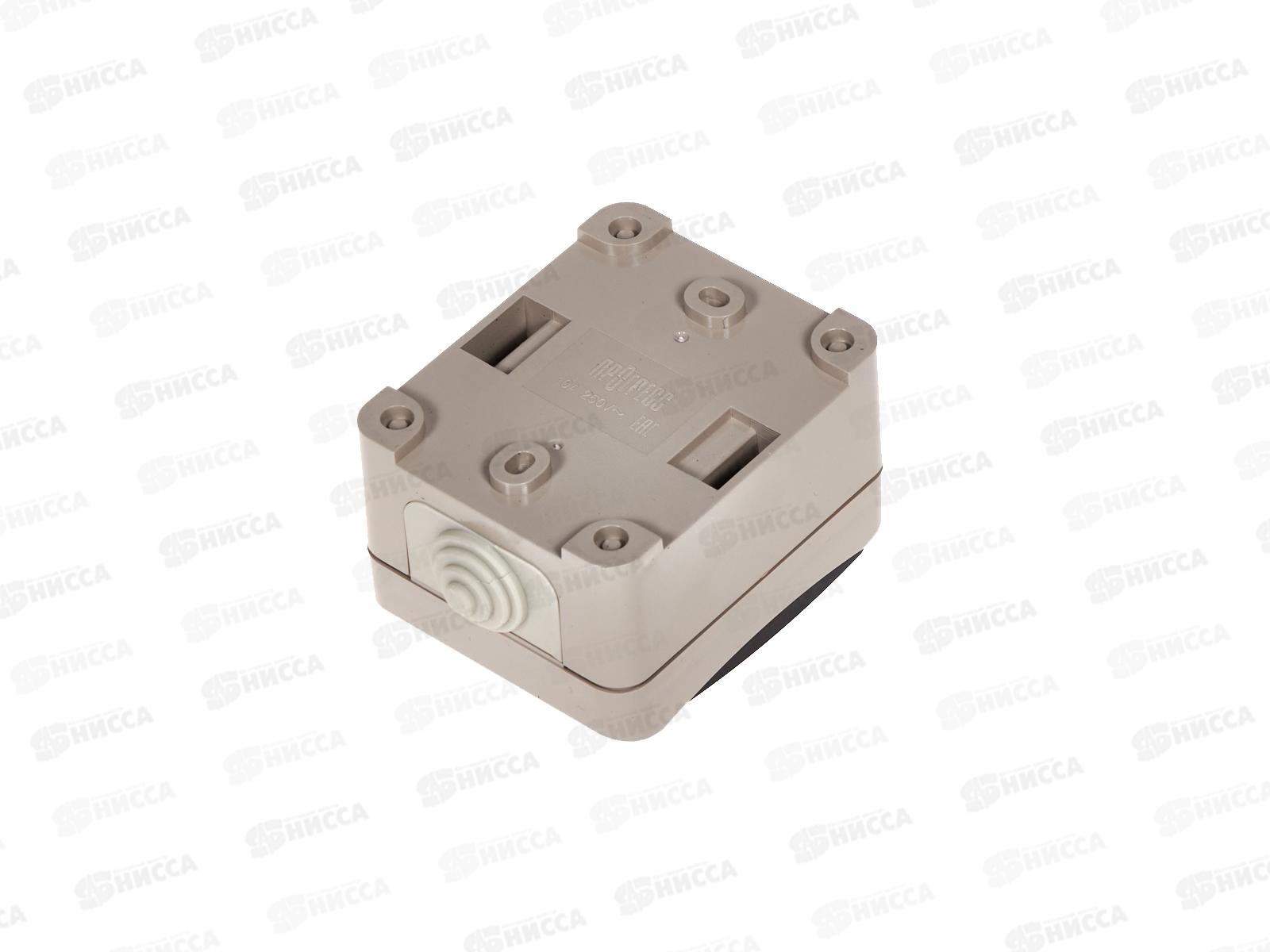 Выключатель открытая установка 1клавиша Прогресс Aqua 2кл серо-черный *18/216