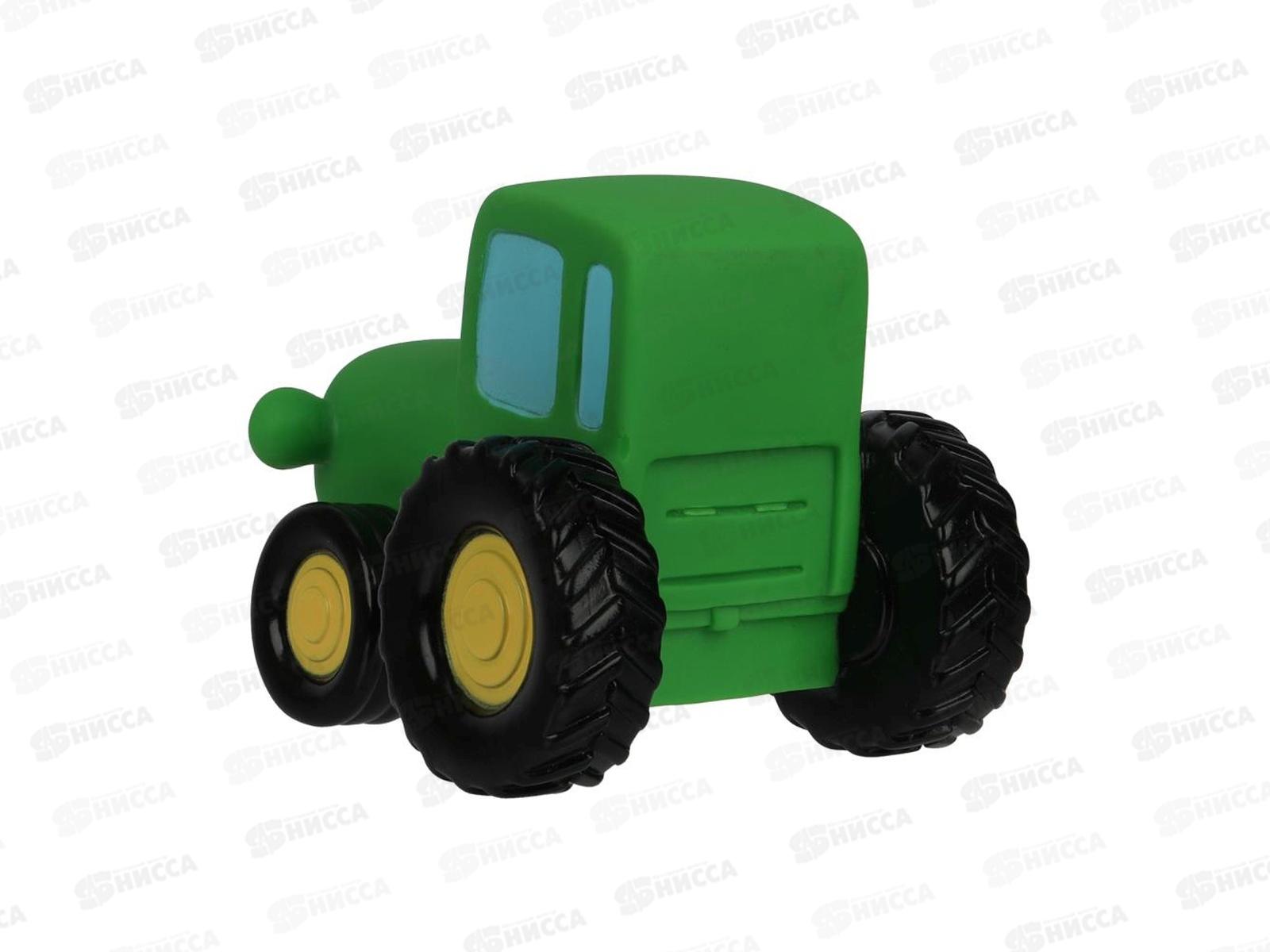 Игрушка пластизоль для ванны Синий трактор 10см, зеленый, в сетке, КАПИТОШКА, 392251