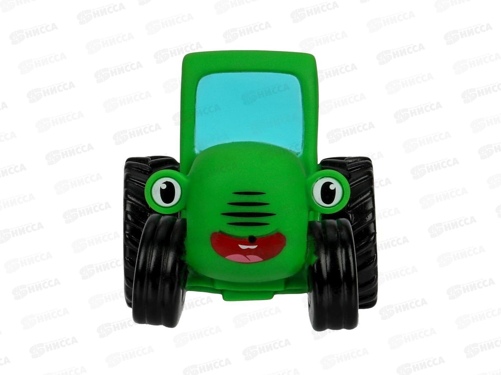Игрушка пластизоль для ванны Синий трактор 10см, зеленый, в сетке, КАПИТОШКА, 392251