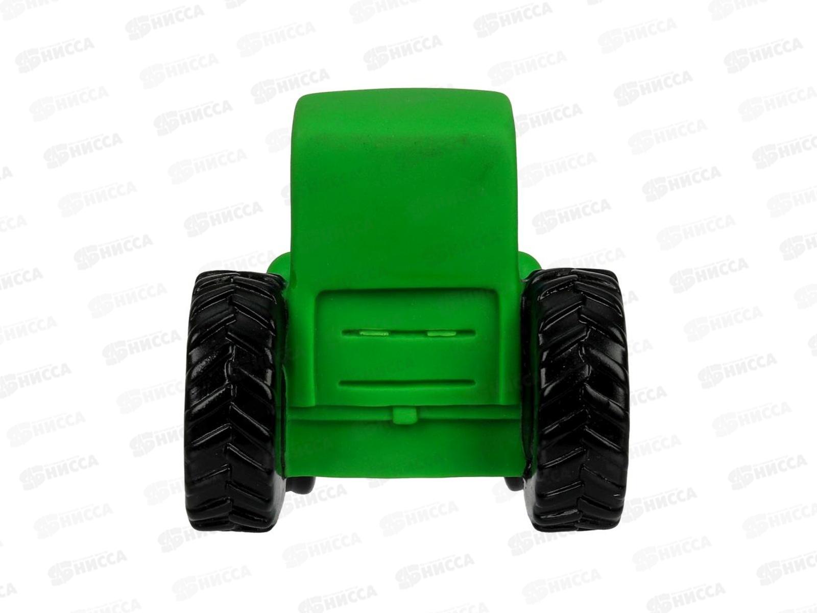 Игрушка пластизоль для ванны Синий трактор 10см, зеленый, в сетке, КАПИТОШКА, 392251