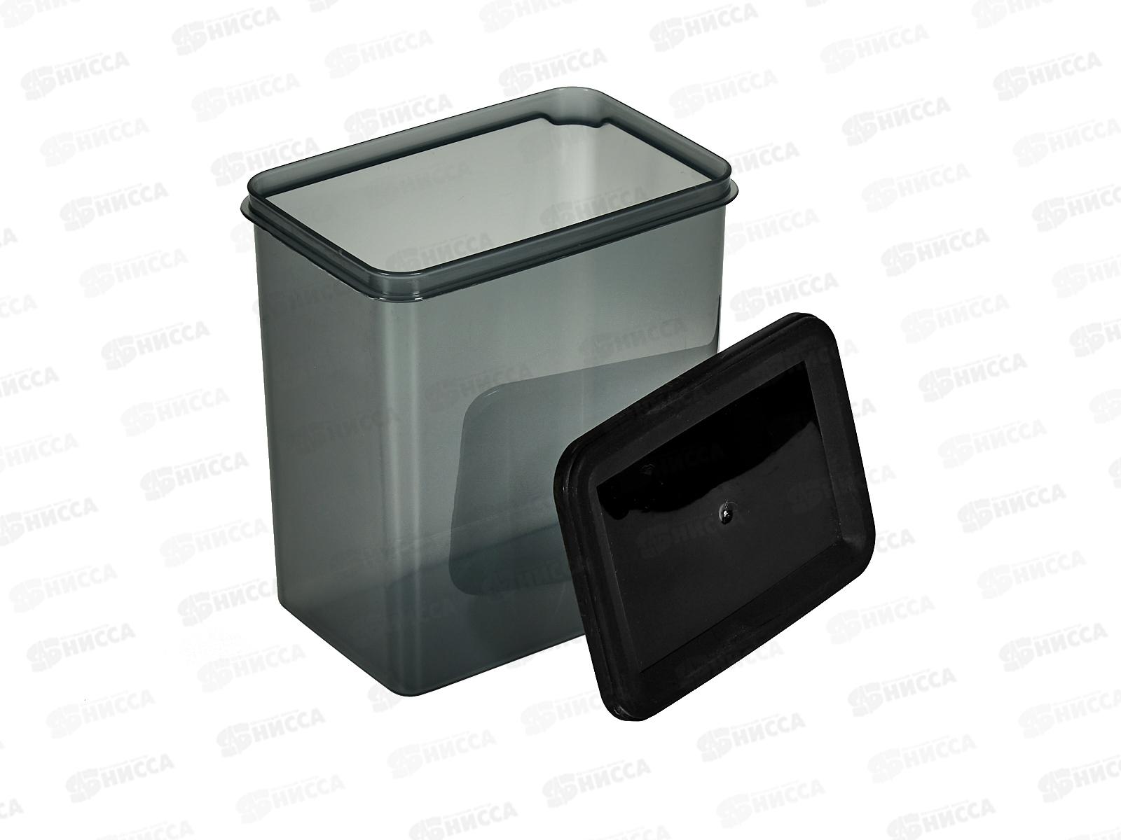 Банка д/сып прод 1,1л &quotPlast Team&quot прямоуг Блэк РТ170710621 *10