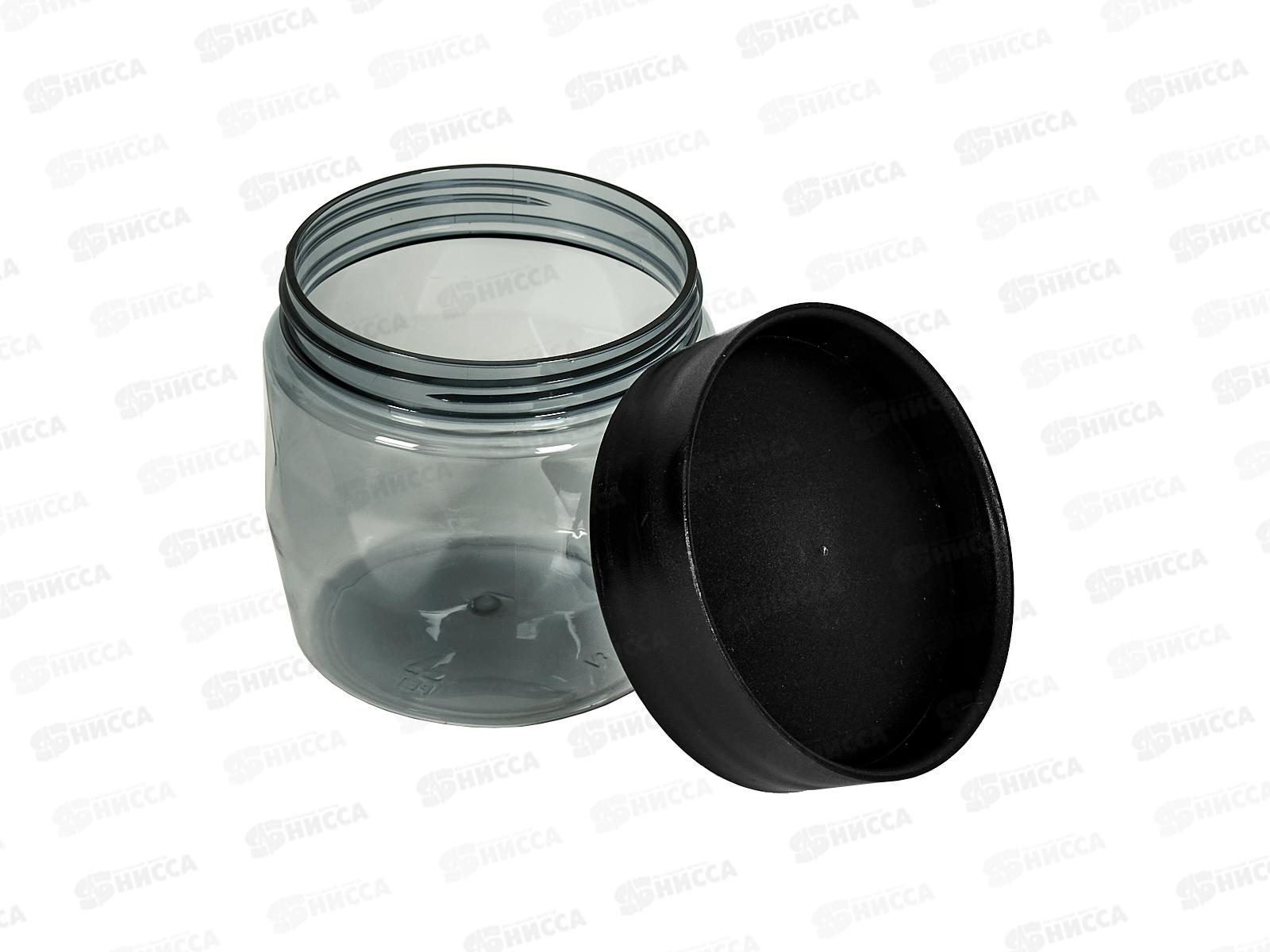 Банка д/сып прод 0,5л &quotPlast Team&quot круглая Блэк РТ170110621 *12