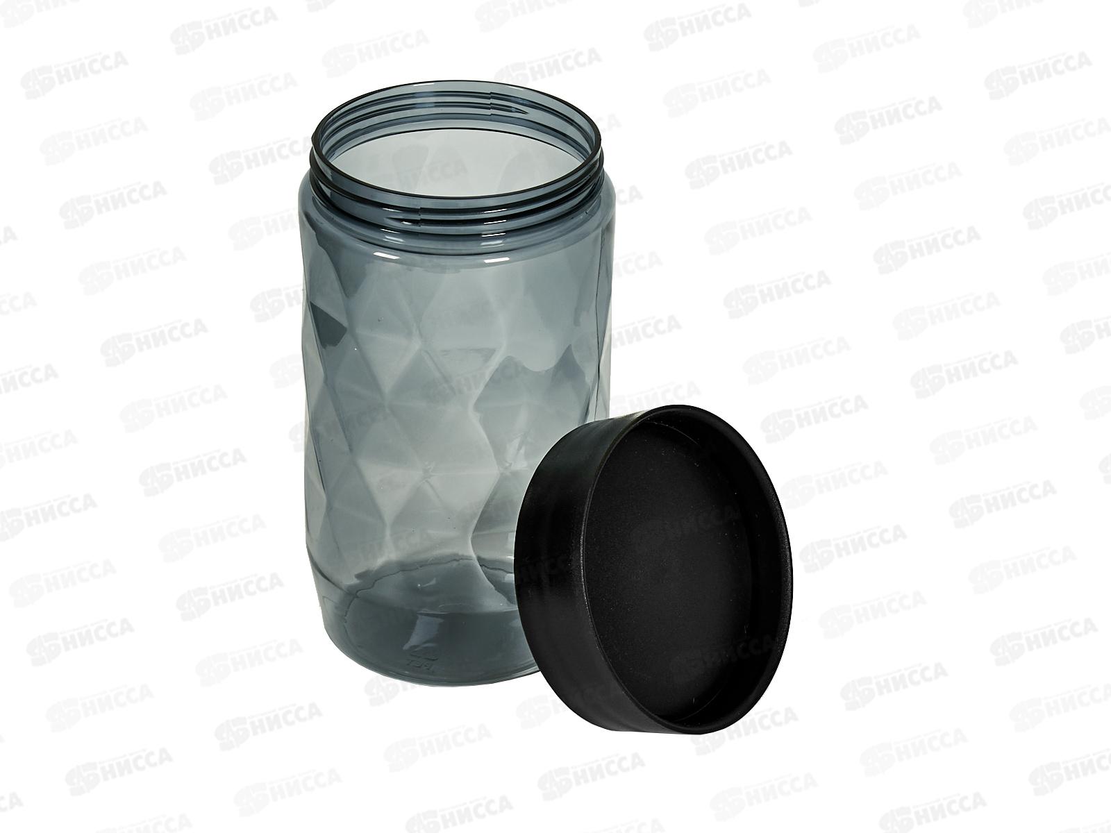 Банка д/сып прод 1л &quotPlast Team&quot круглая Блэк РТ170210621 *12