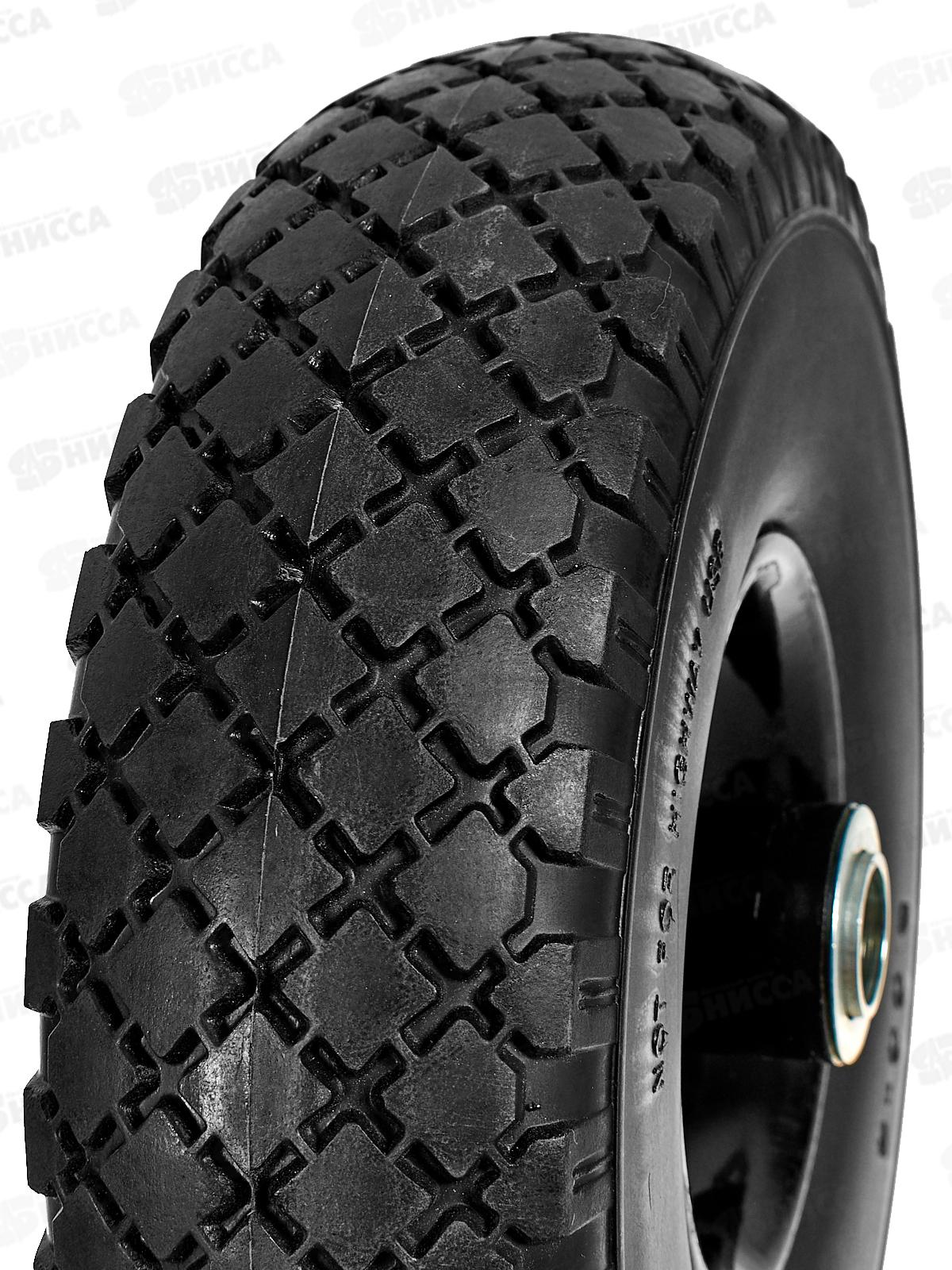 Колесо д/тач PU1002 размер 10&quotх 3,00-4 20/95мм диск сварной, пу черный *10