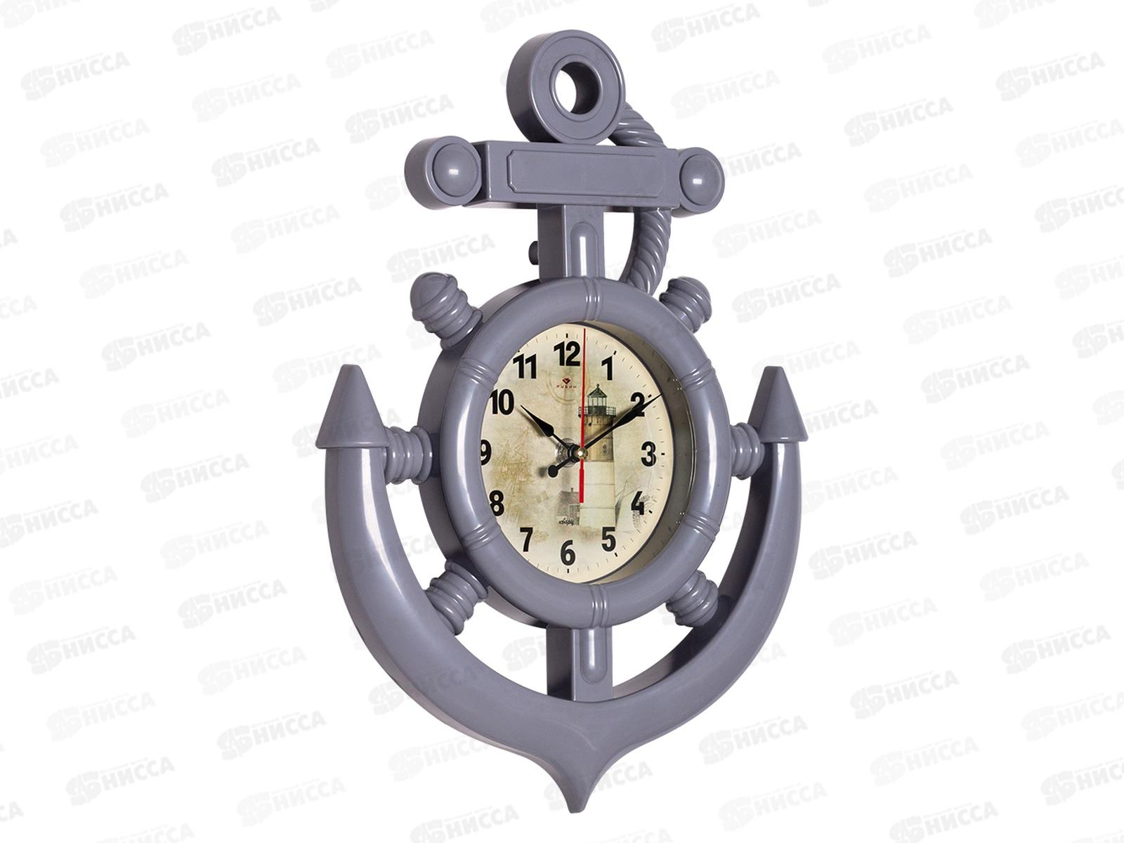 Часы &quot21 Век&quot 3827-006 27,5*38см Маяк серый,форма якоря