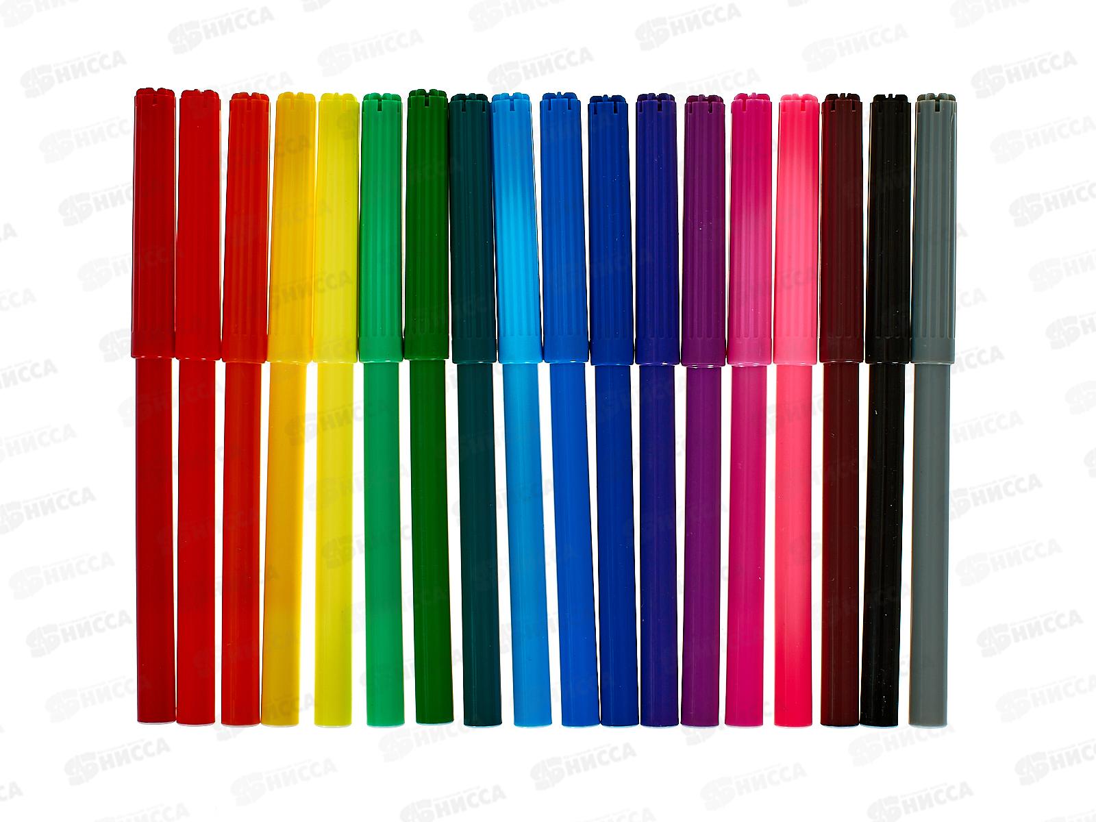 Фломастеры 18цв. ПП Красное авто, блистер, ФВ-2561 *12/144