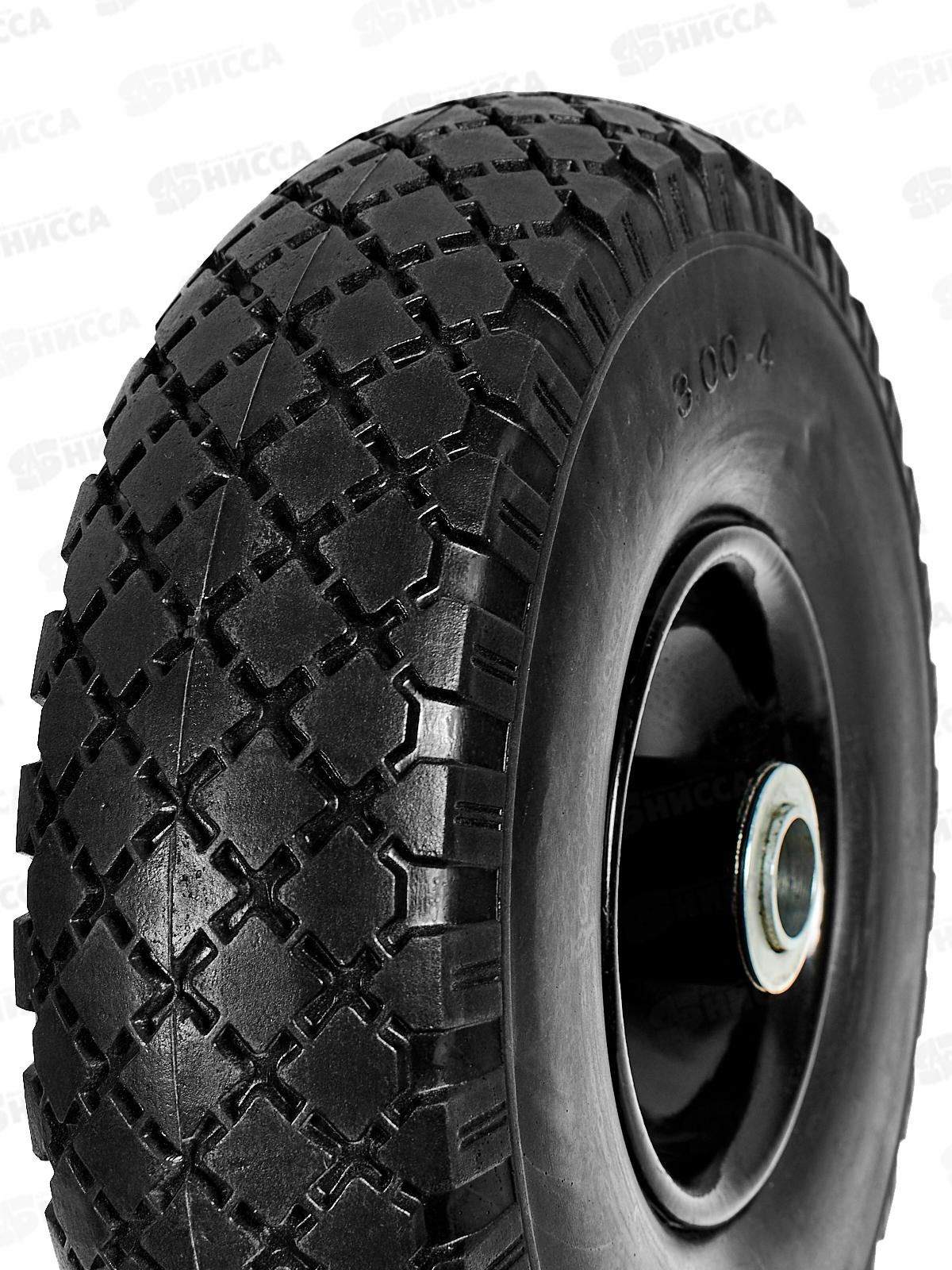 Колесо д/тач PU1002 размер 10&quotх 3,00-4 20/80мм диск сварной, пу черный