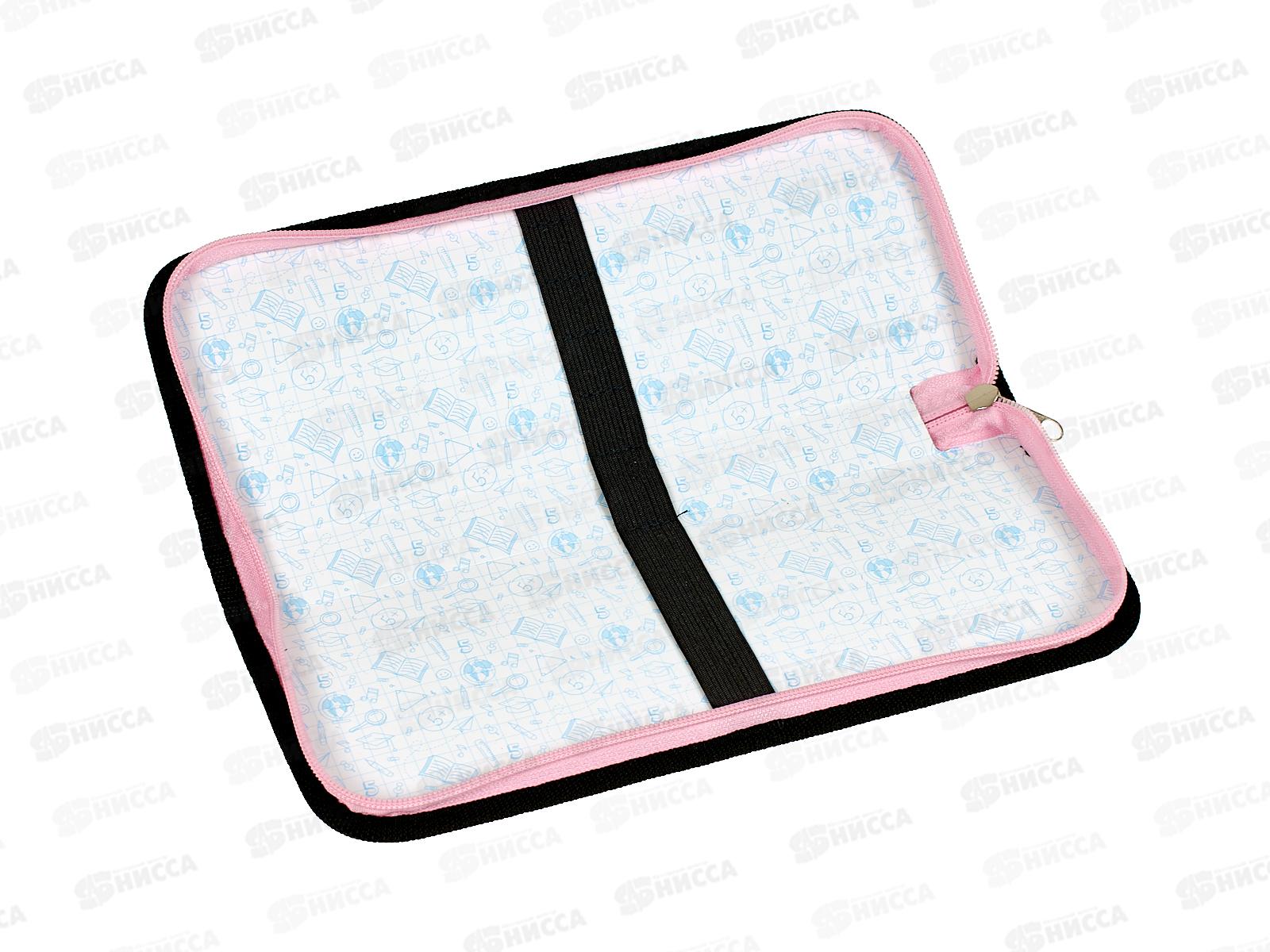 Пенал для кистей ПП Кошка на розовом, 100*270, ткань, ПН-9556 *50