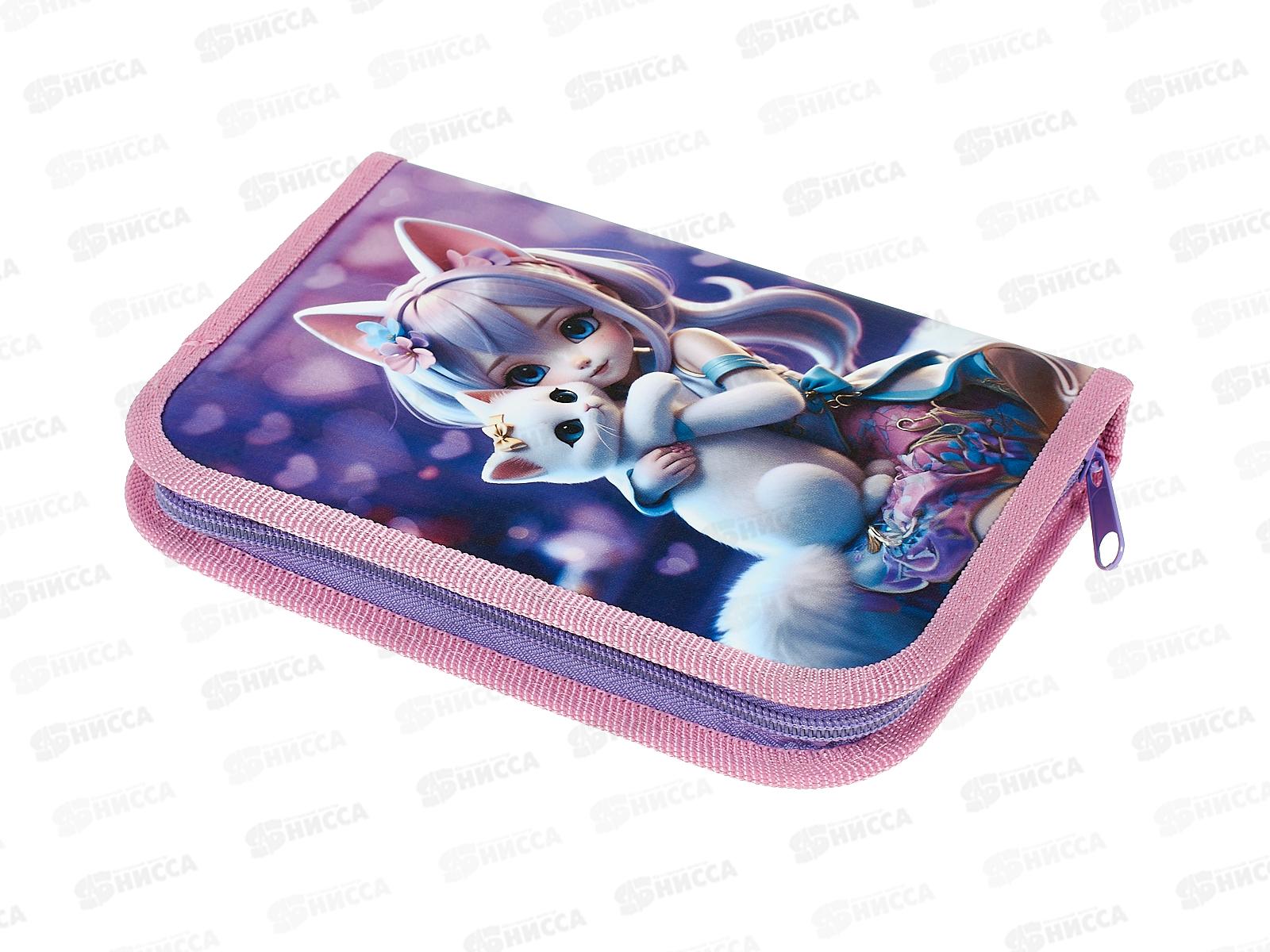 Пенал Hatber 19*13 Мой котик 1 отд, молн.,44055