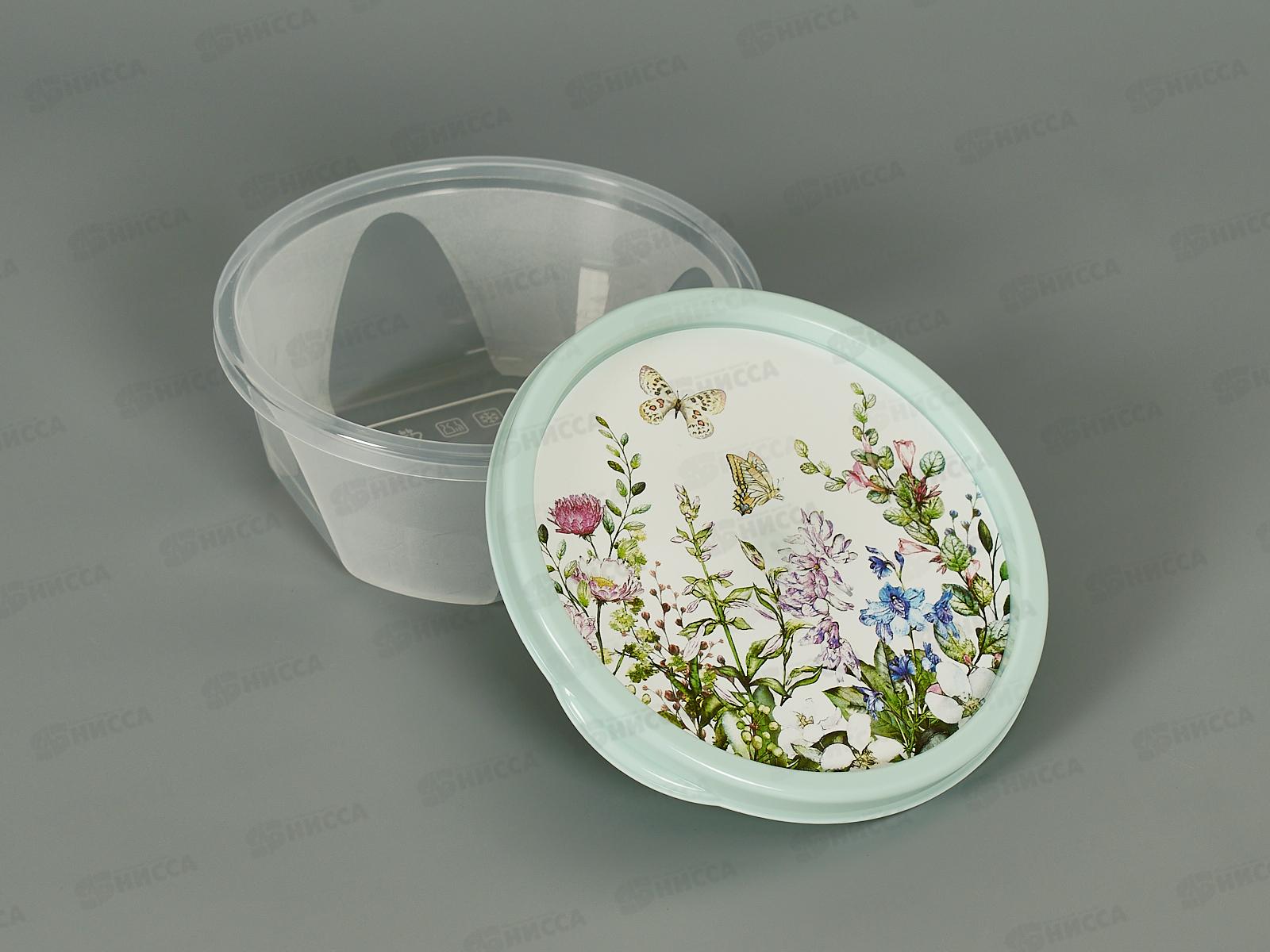 Контейнер 0,4л &quotЦветущий луг&quot круглый св-зел 223110617/01 *24