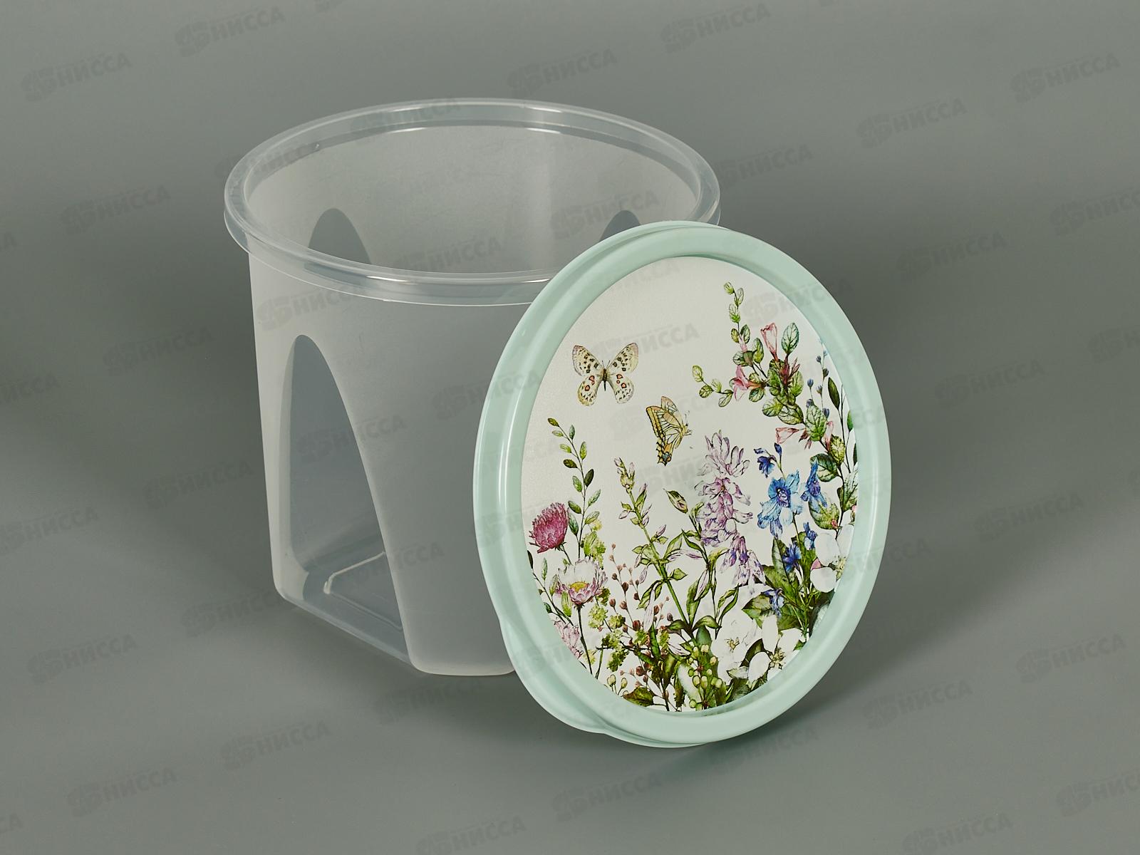 Контейнер 1л &quotЦветущий луг&quot круглый св-зел 223110717/01 *18