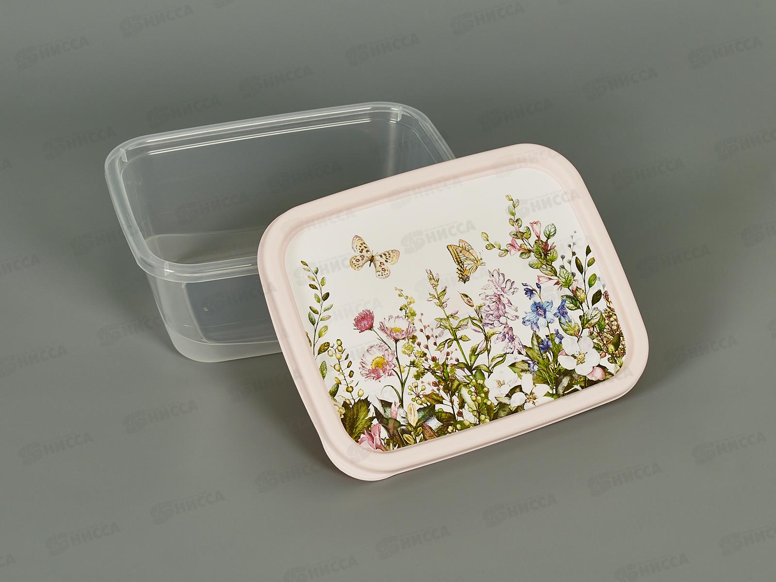 Контейнер 0,85л &quotЦветущий луг&quot прямоуг св-роз 223110907/01 *20